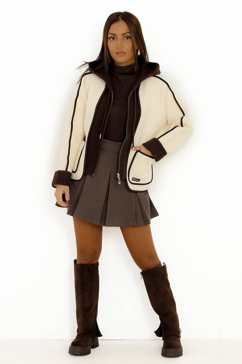 Gilet Bicolore Polaire + Poches Femme