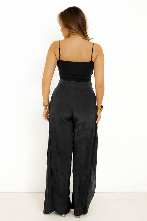 Pantalon Porte Feuille Satin Crêpe Femme