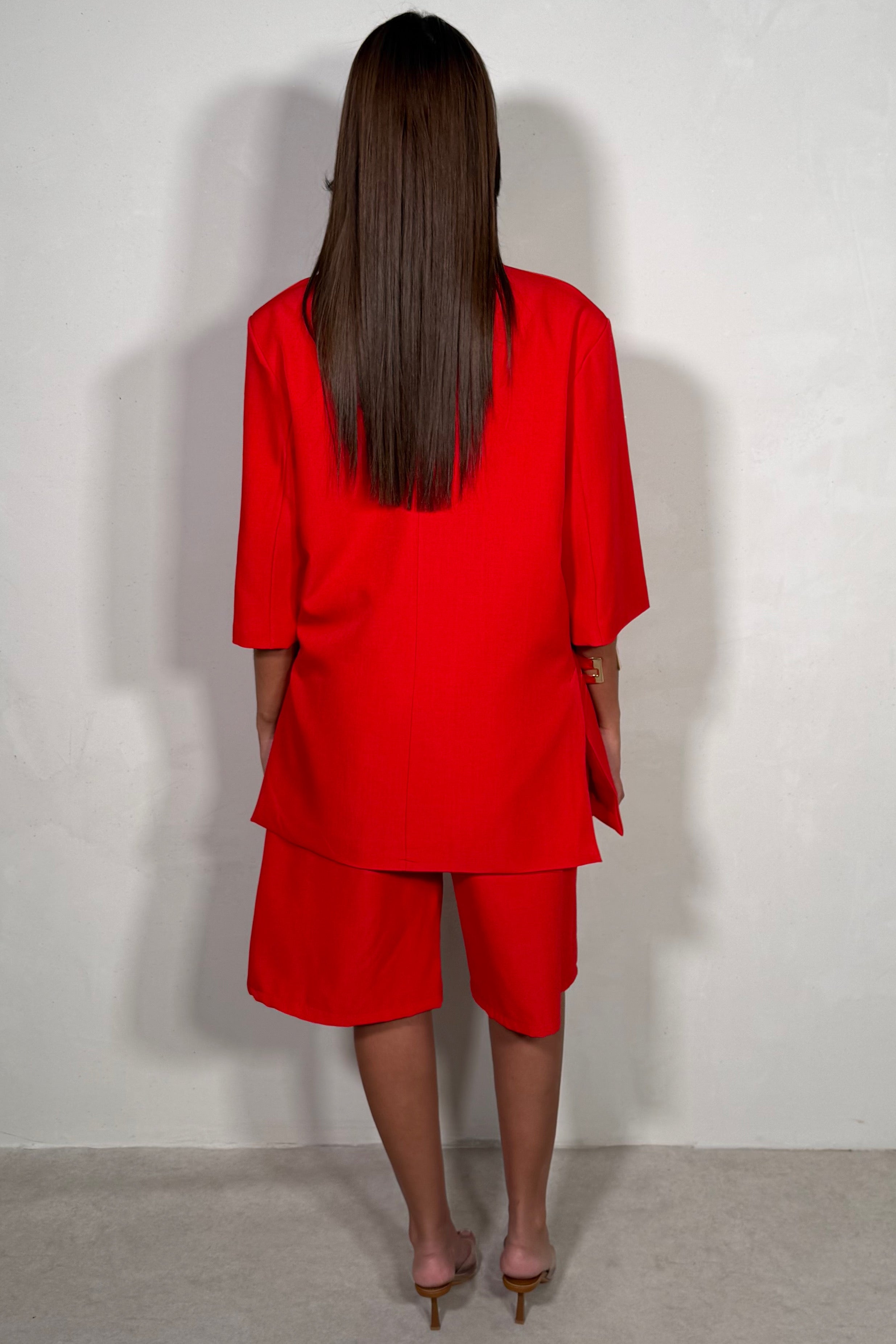 Ensemble Tailleur Bermuda & Blazer Croisé Manches Courtes