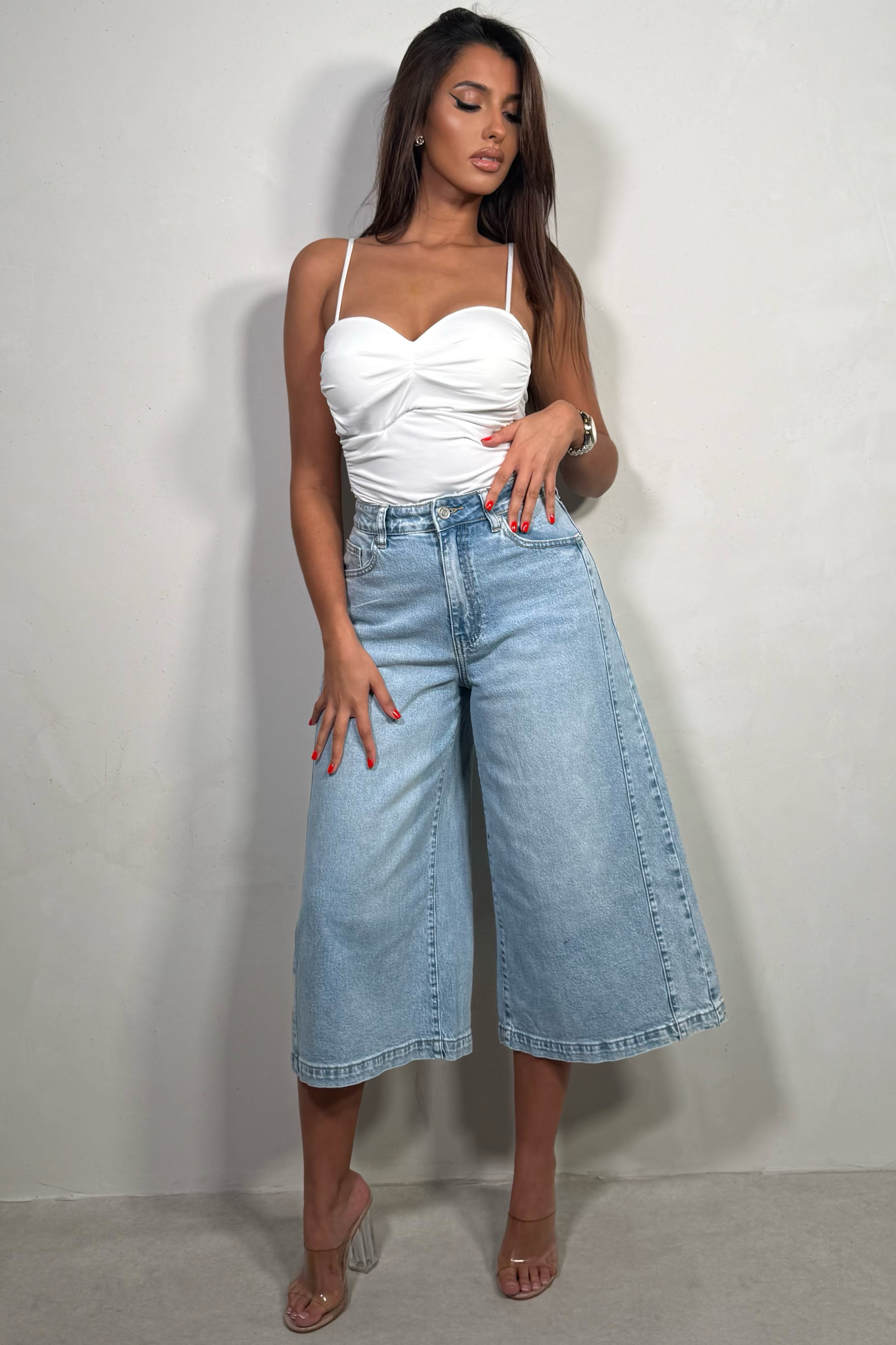 Bermuda Jean Large Style Culotte Femme