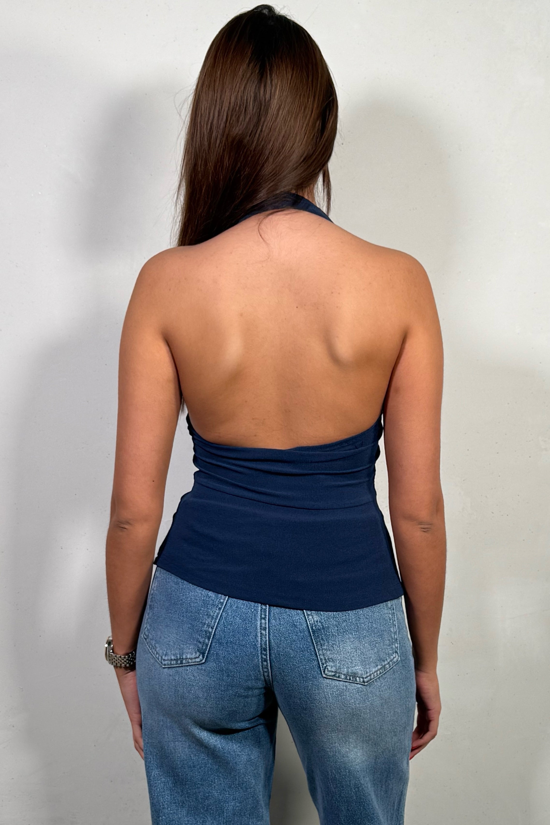 Top Halter Dos-Nu Style Corset à Agrafes – Sensuel & Chic Femme