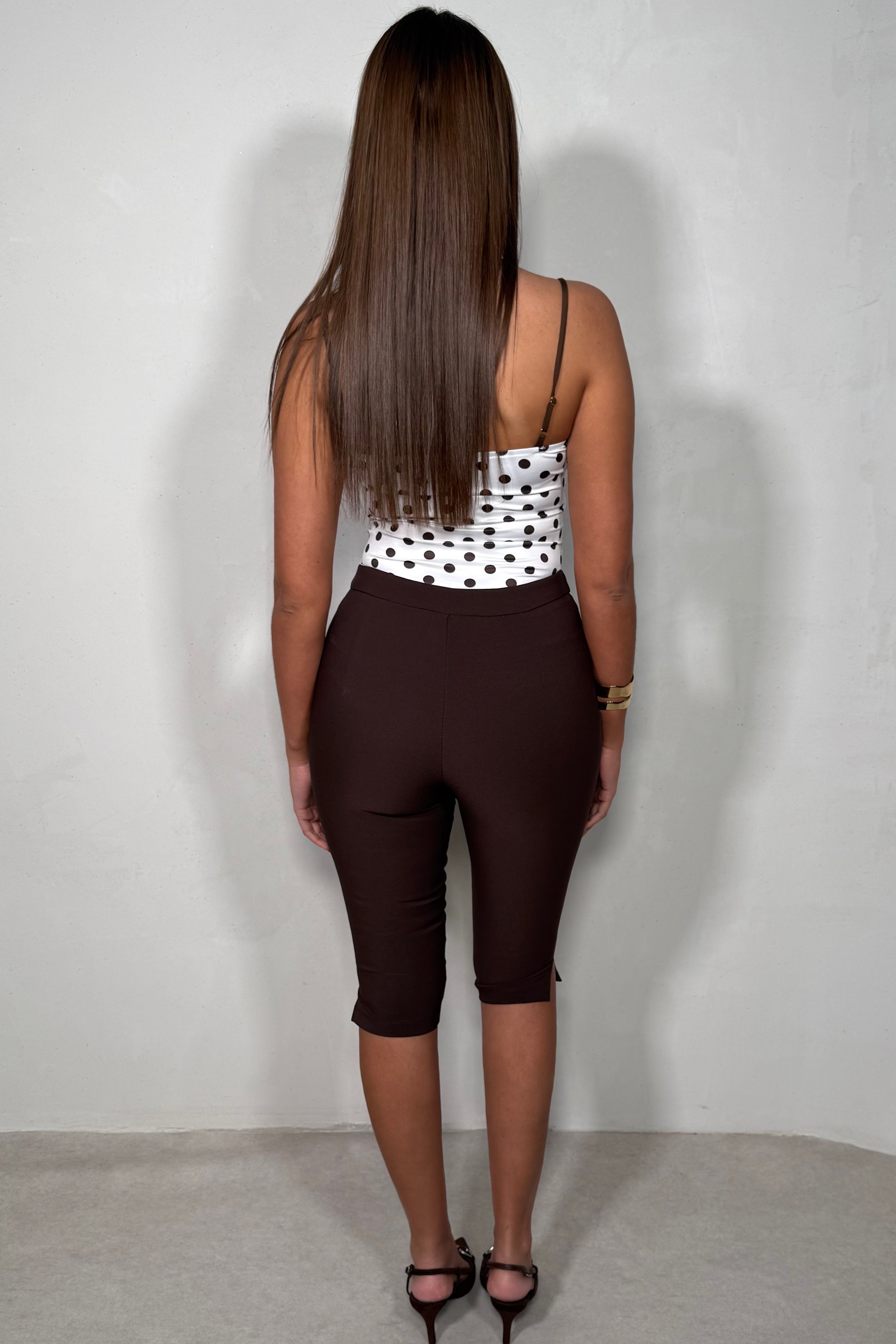 Pantalon Capri Femme Pantacourt Ajusté Coupe Slim