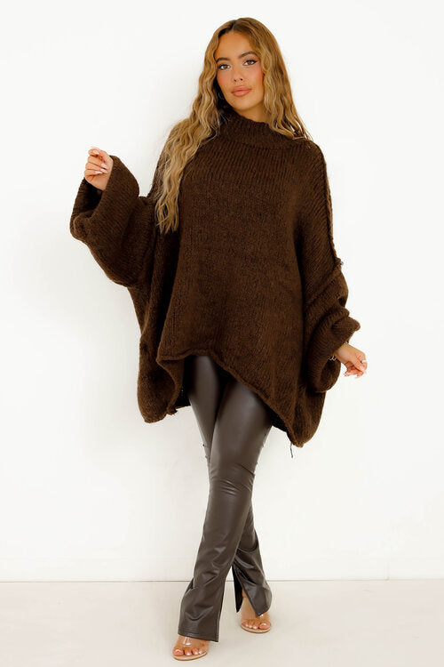 Robe Pull Longue Col Montant - Confort et Élégance au Quotidien