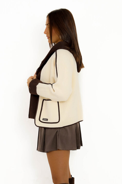 Gilet Bicolore Polaire + Poches Femme