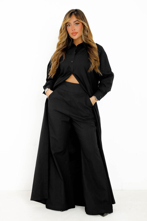 Ensemble Chemise Maxi + Pantalon Fluide
