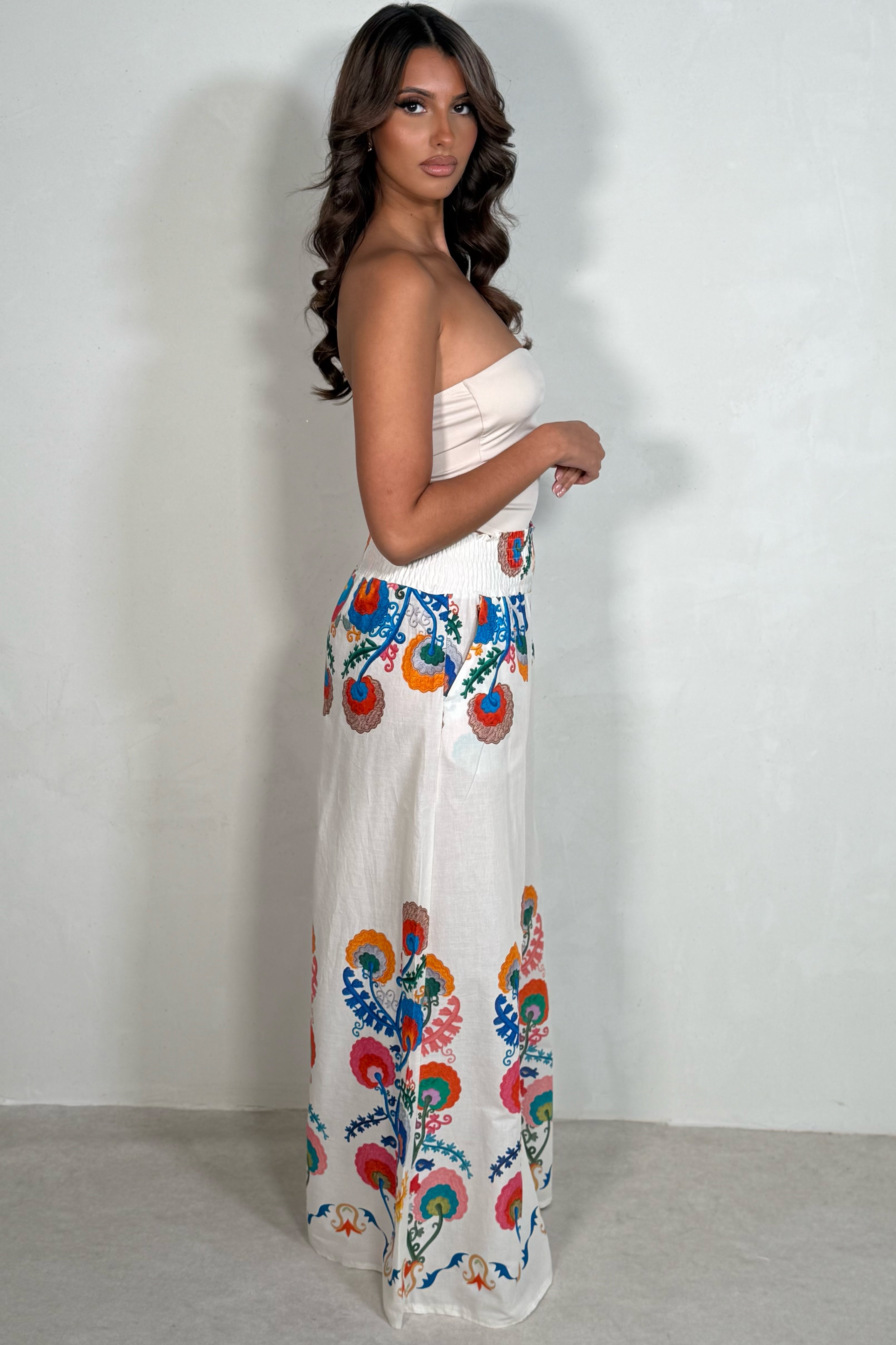 Pantalon Fluide Bohème Imprimé Floral - Coton 100% | Taille Élastique