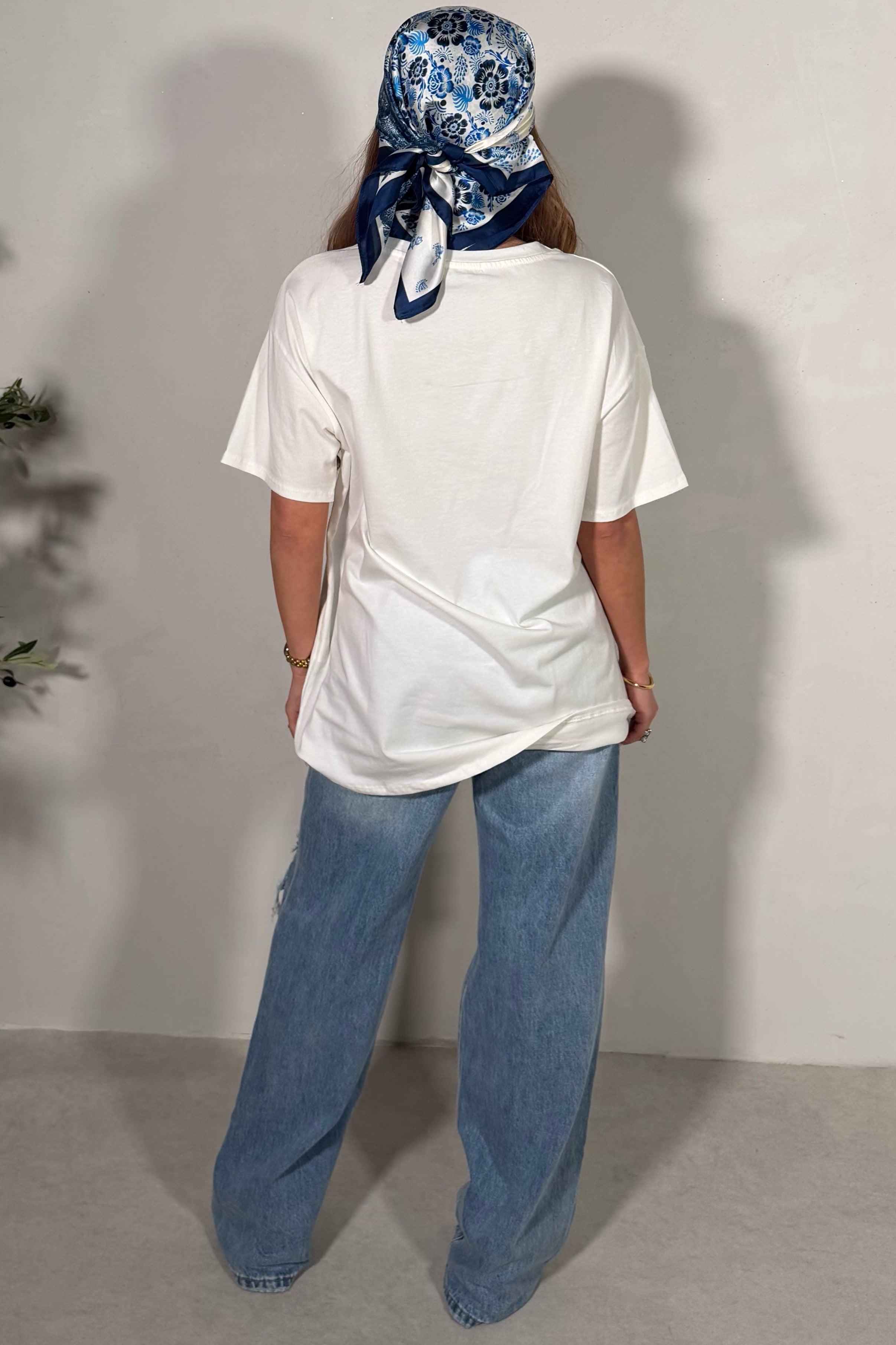 T-shirt blanc imprimé Copacabana, vue de dos