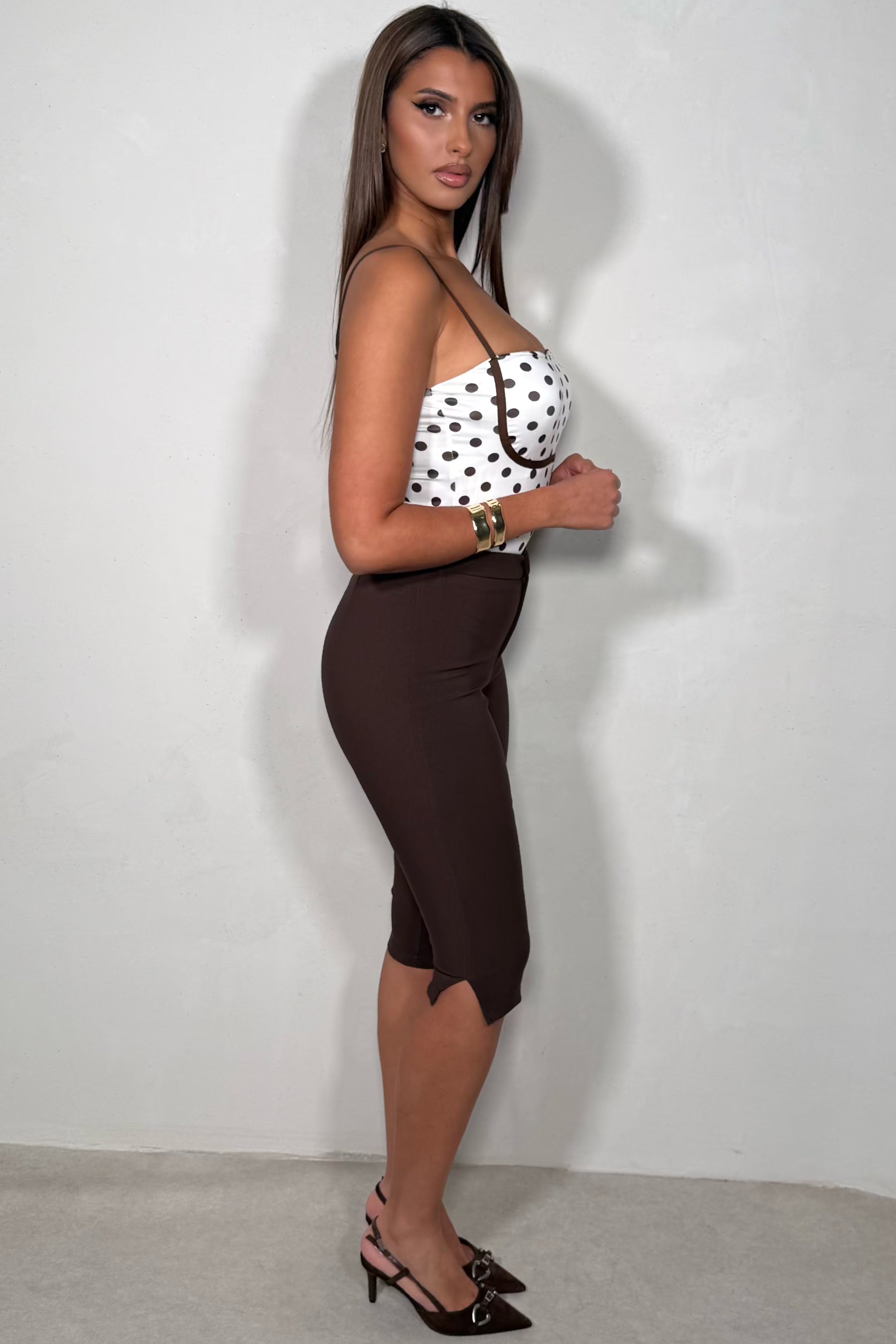 Pantalon Capri Femme Pantacourt Ajusté Coupe Slim