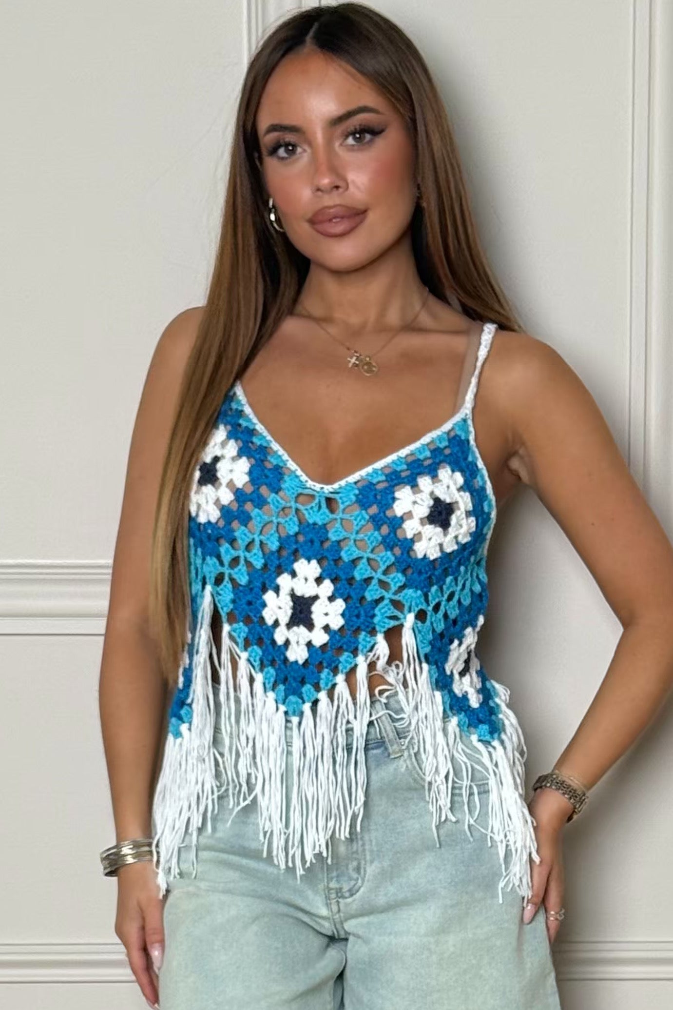 Top Crochets à Franges Femme