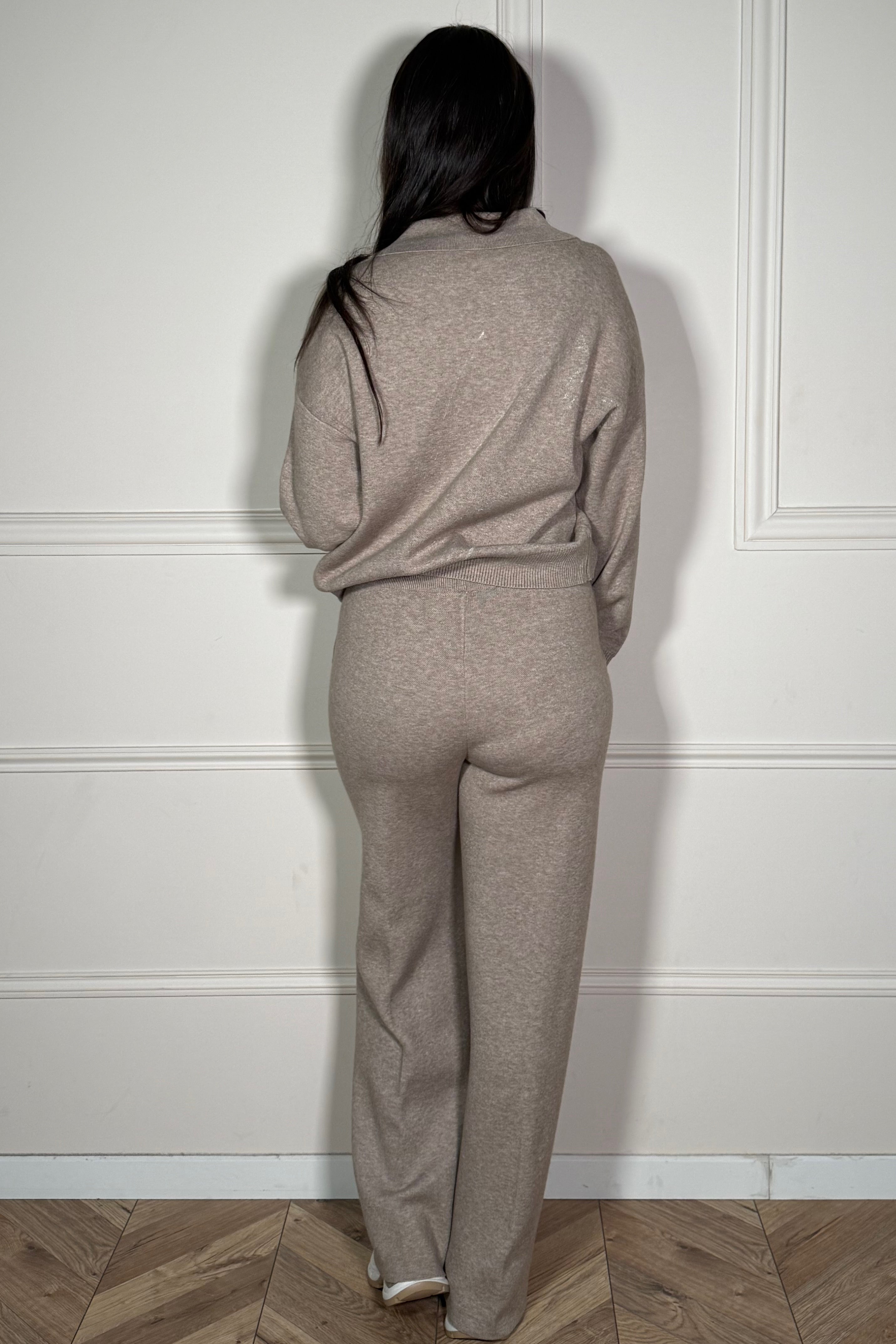 Ensemble Maille Pull Encolure V + Pantalon Femme - Confort Coordonné