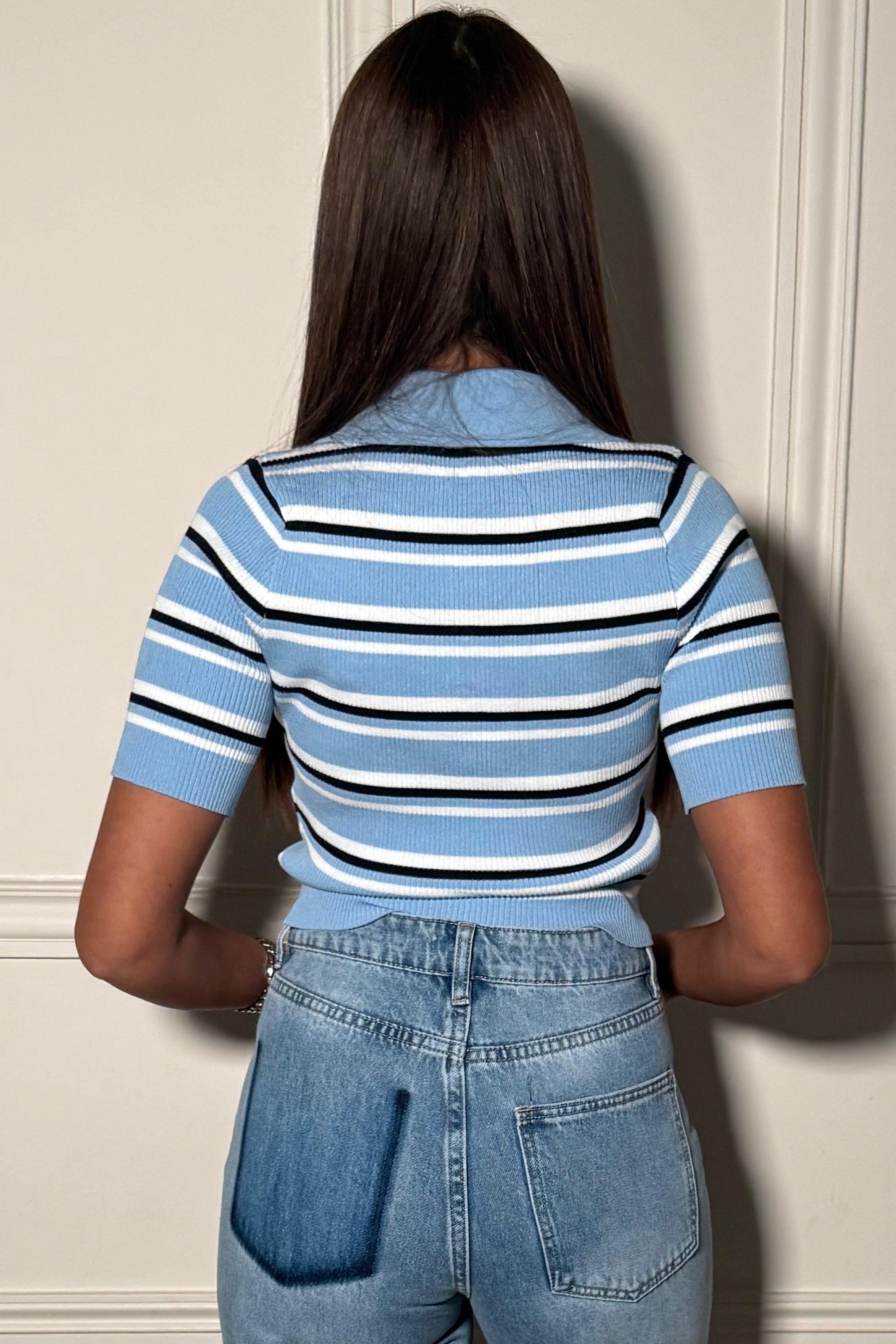 Top Femme Rayé Col Polo - Fraîcheur Estivale