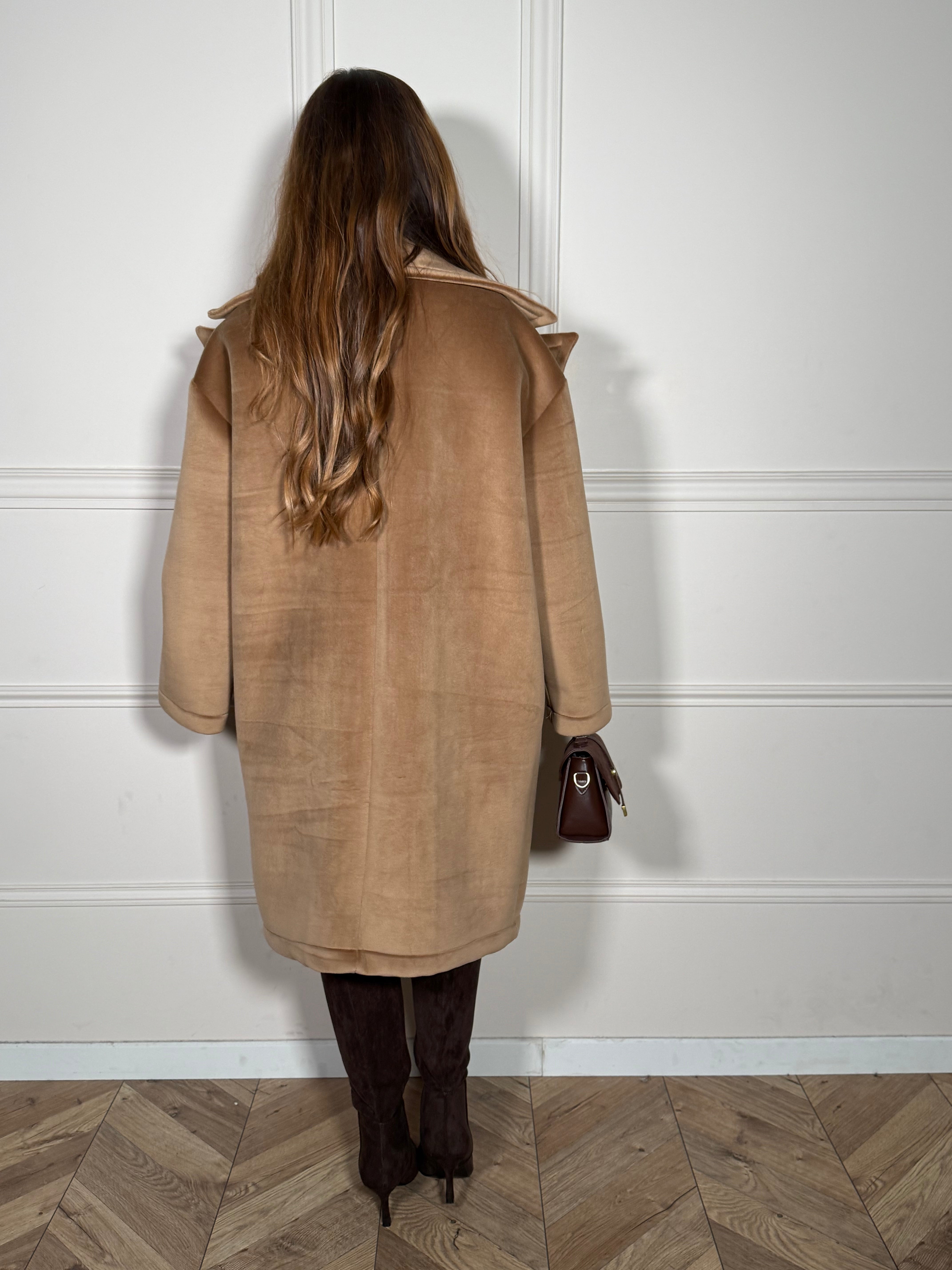 Manteau suédine effet velours - vue arrière raffinée