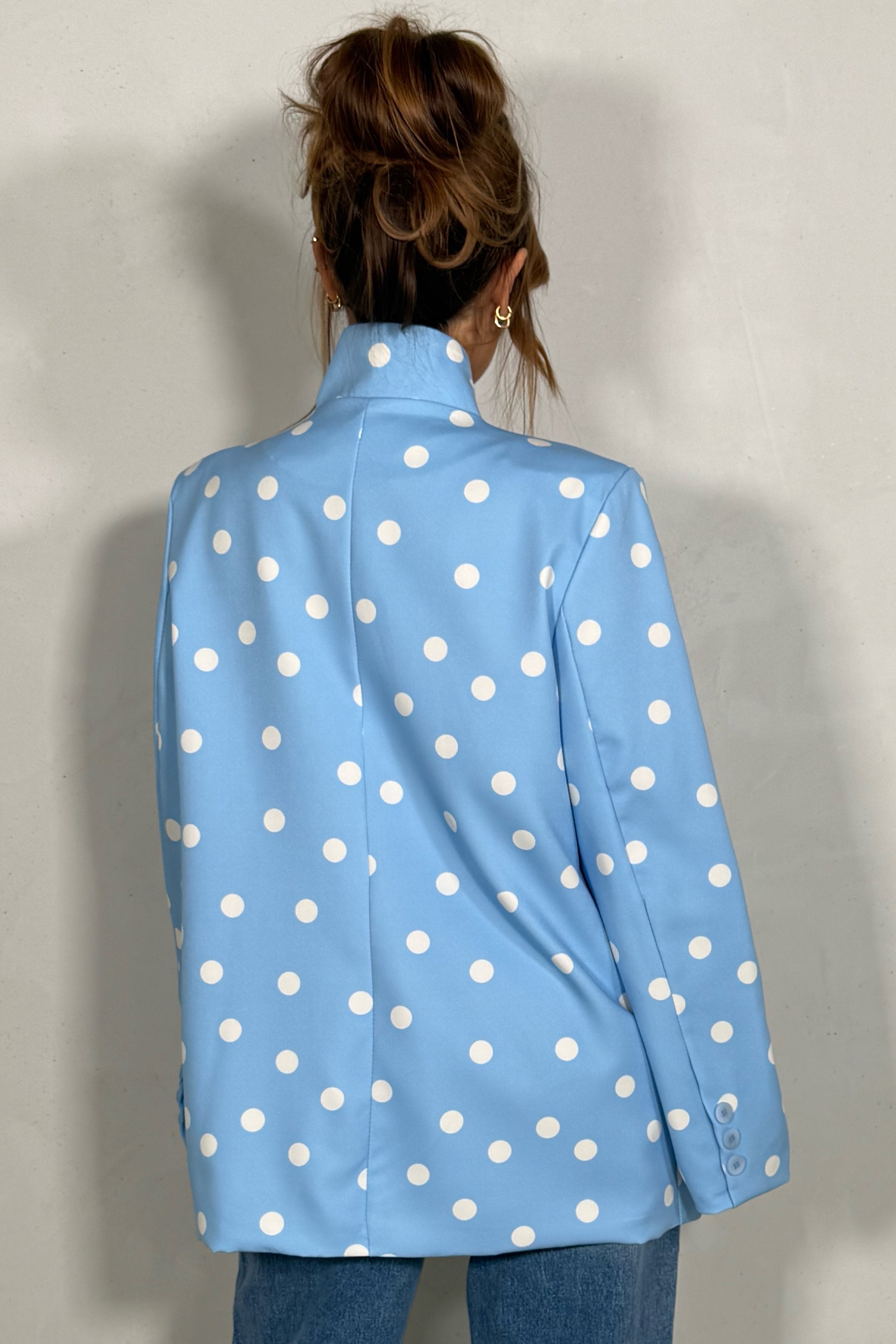 Blazer croisé à pois femme