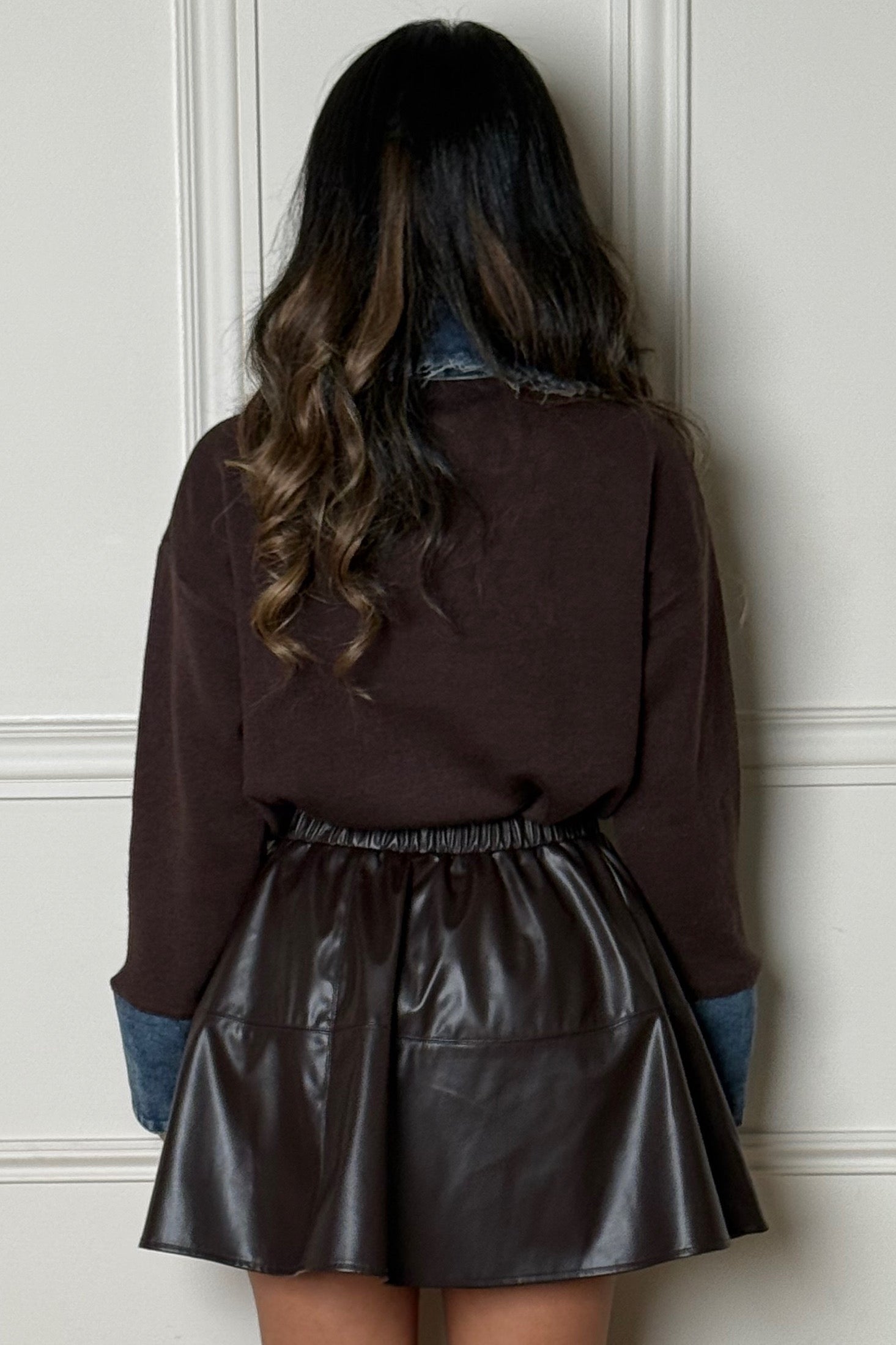 Jupe Patineuse en Simili Femme