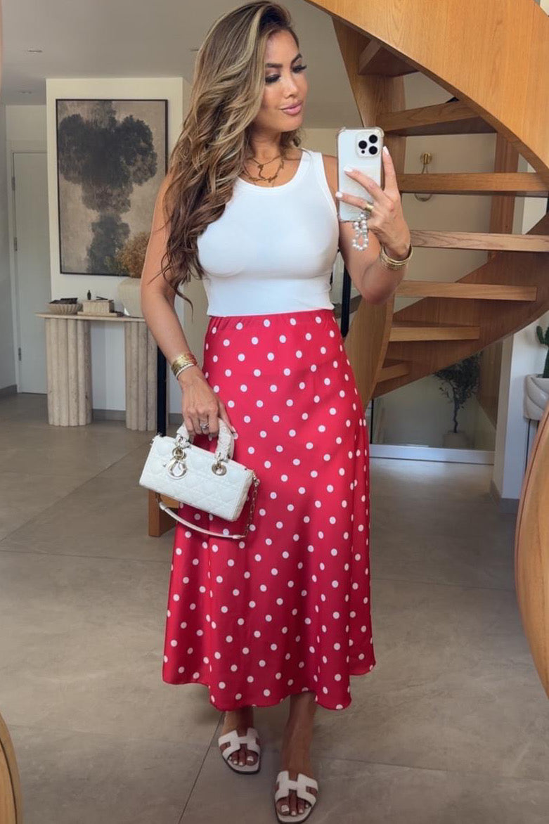 Jupe Longue Femme à Pois