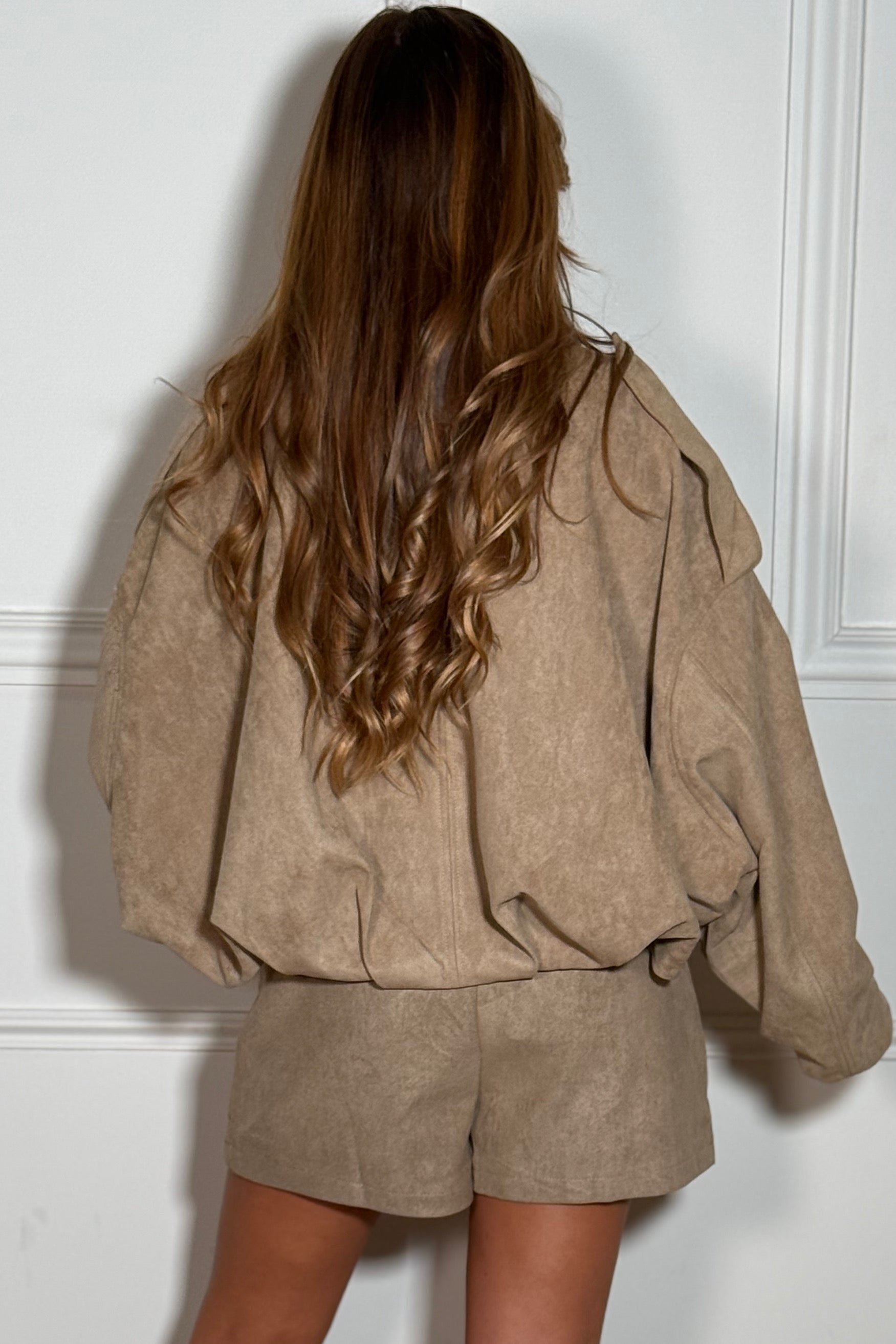 Bombers Femme Suédine Zippé Premium - Style Rock Chic Moderne