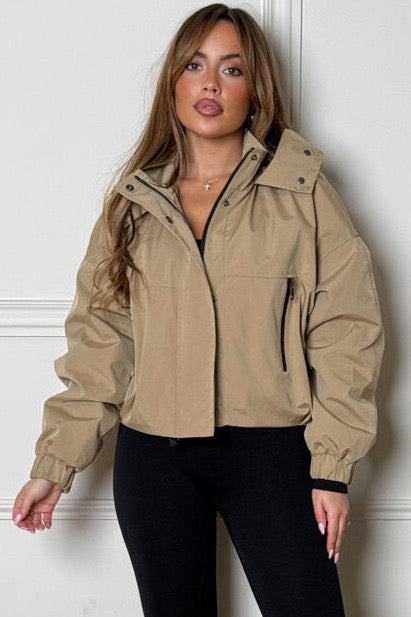 Veste femme ample à capuche avec zip - Vue de face