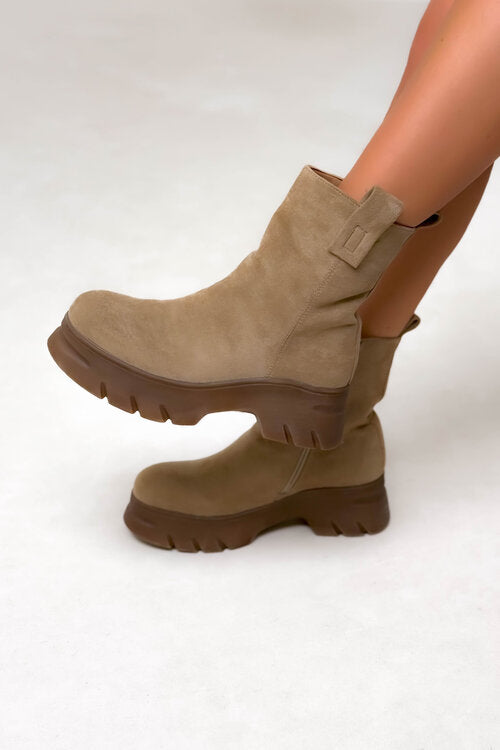 Bottines Suédine Mi-Hautes Femme - Style Urbain Confortable