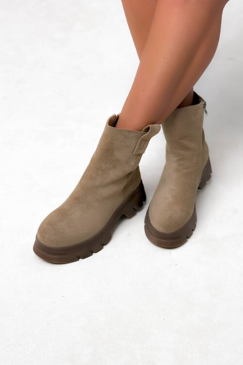 Bottines Suédine Mi-Hautes Femme - Style Urbain Confortable