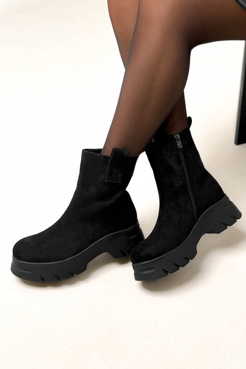 Bottines Suédine Mi-Hautes Femme - Style Urbain Confortable