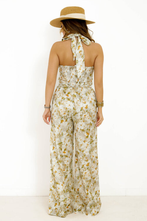 Ensemble Coordonné Fleuri Femme - Top et Pantalon Imprimé Bohème Chic