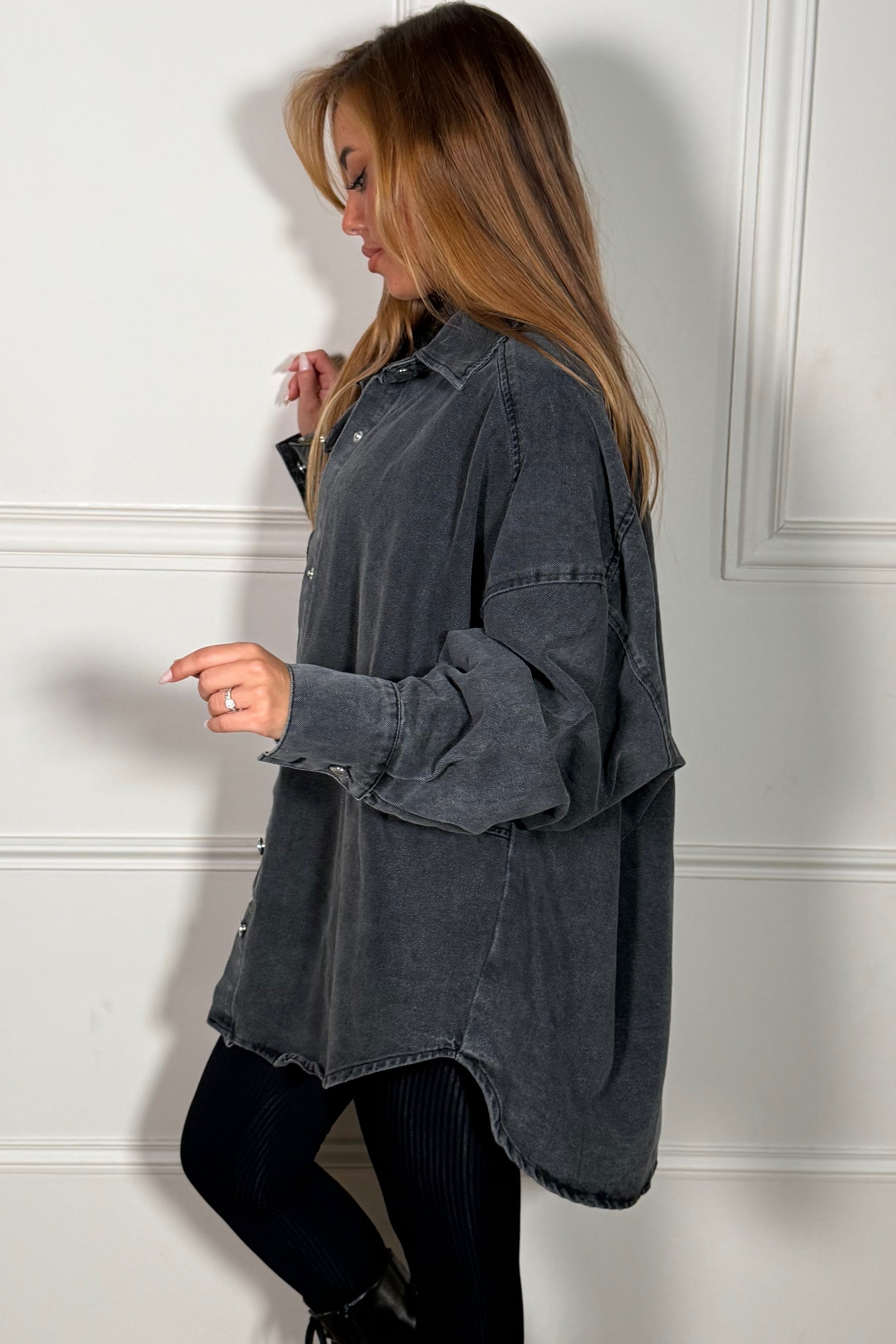Chemise Veste Denim Coupe Ballon Femme - Style Décontracté Moderne