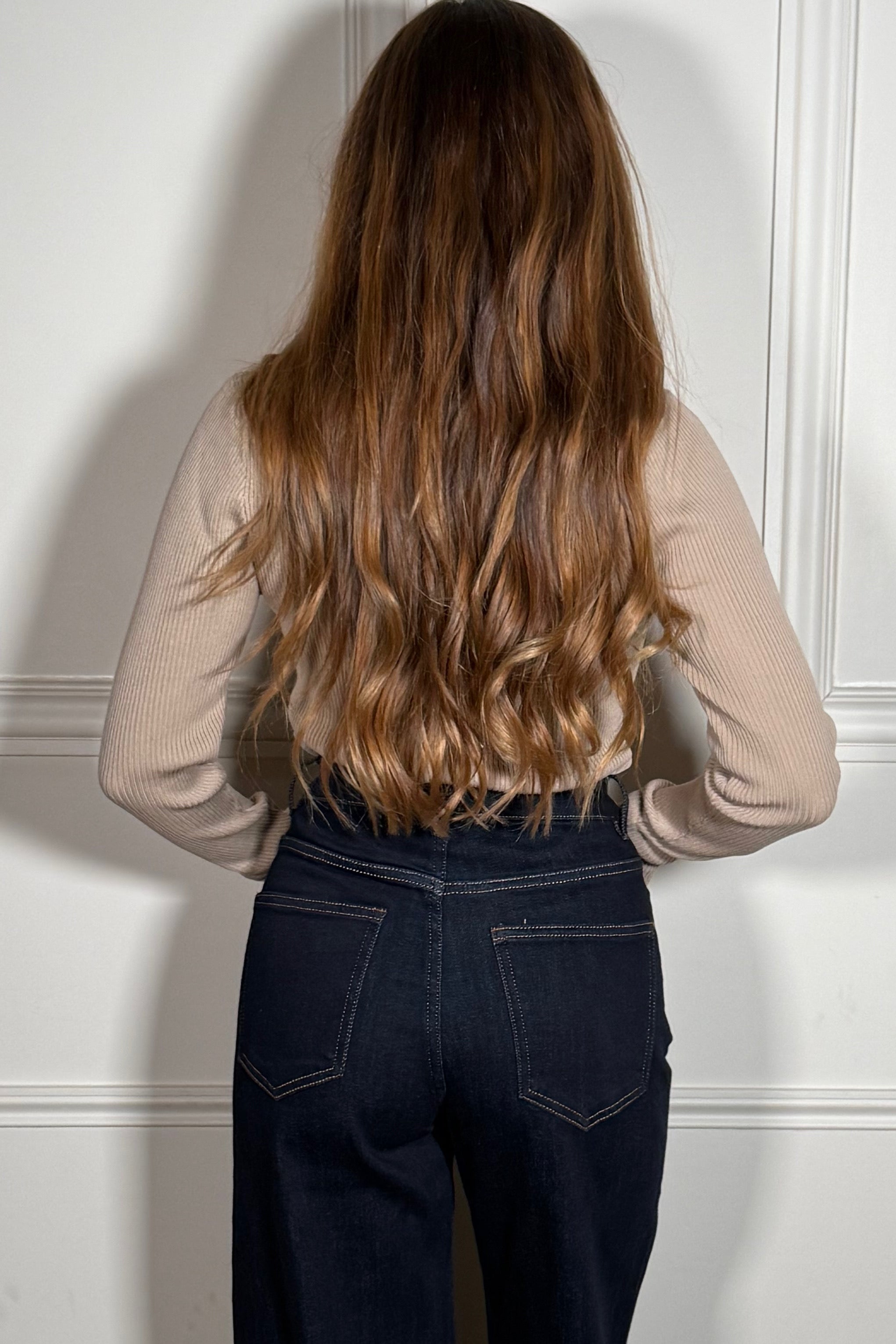 Body Côtelé Col Polo Boutonné - Style Chic Ajusté Femme