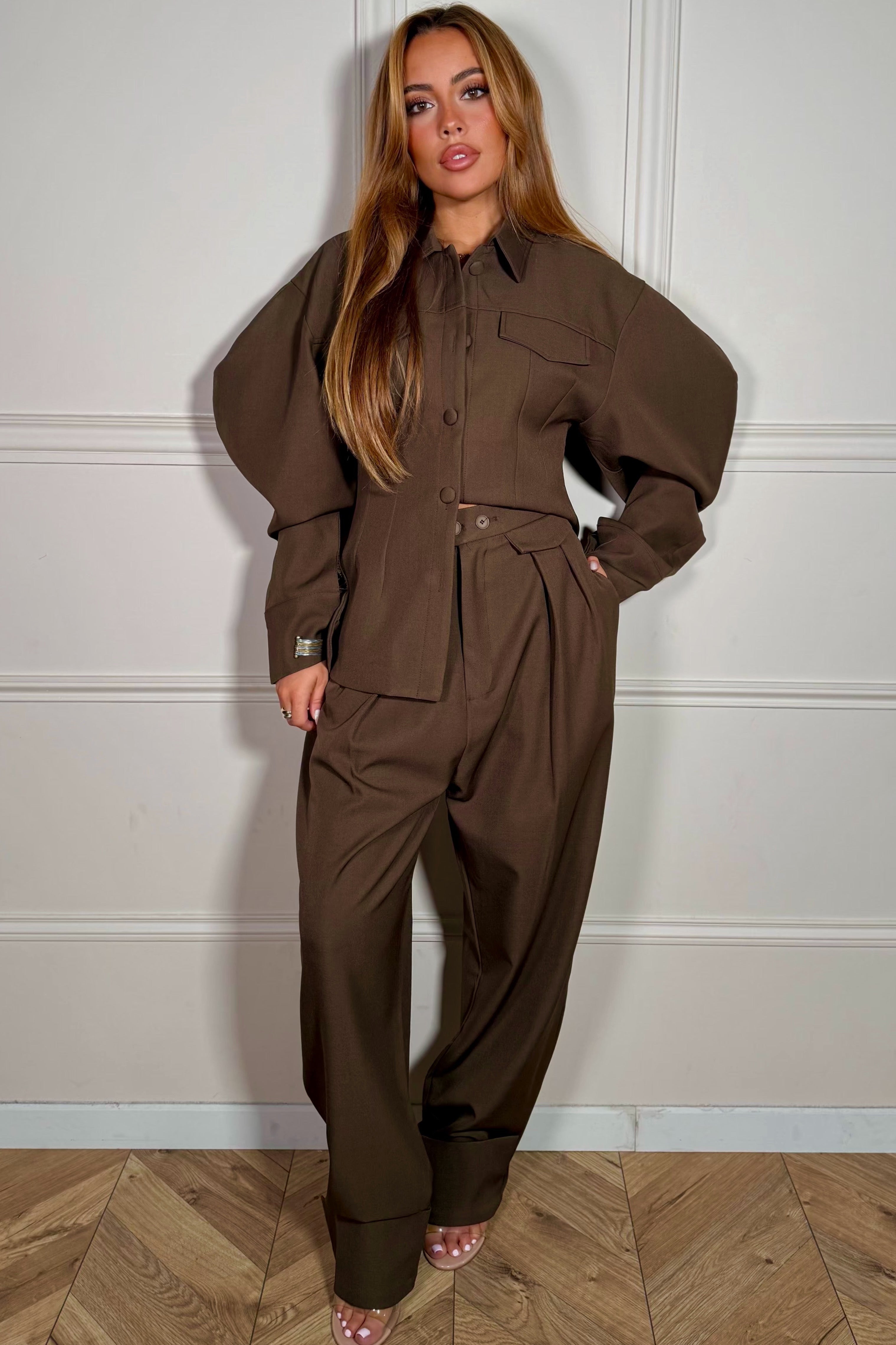 Ensemble Pantalon Large et Chemise - Élégance Coordonnée