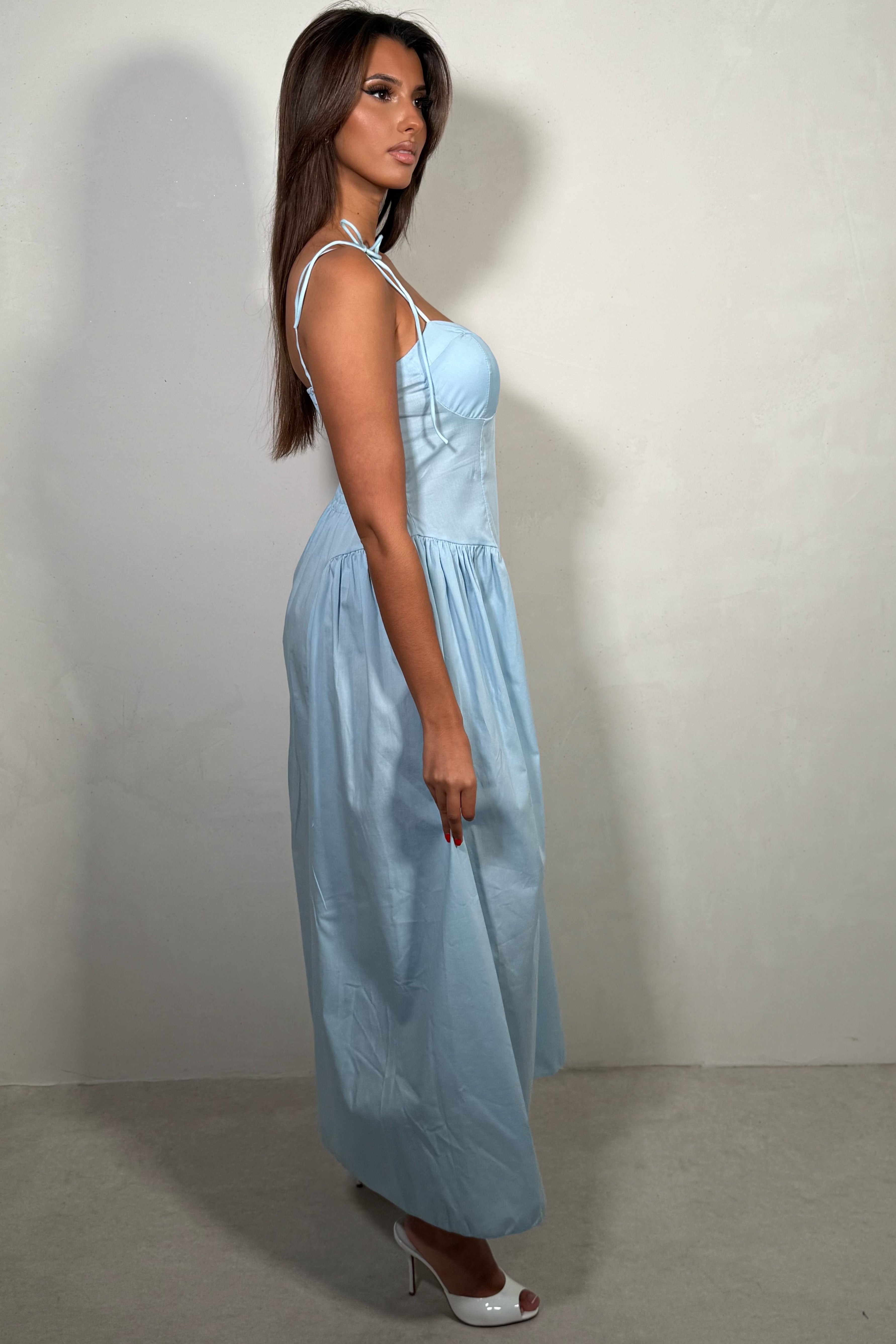 Robe Bustier Longue Femme À Bretelles Style Basque