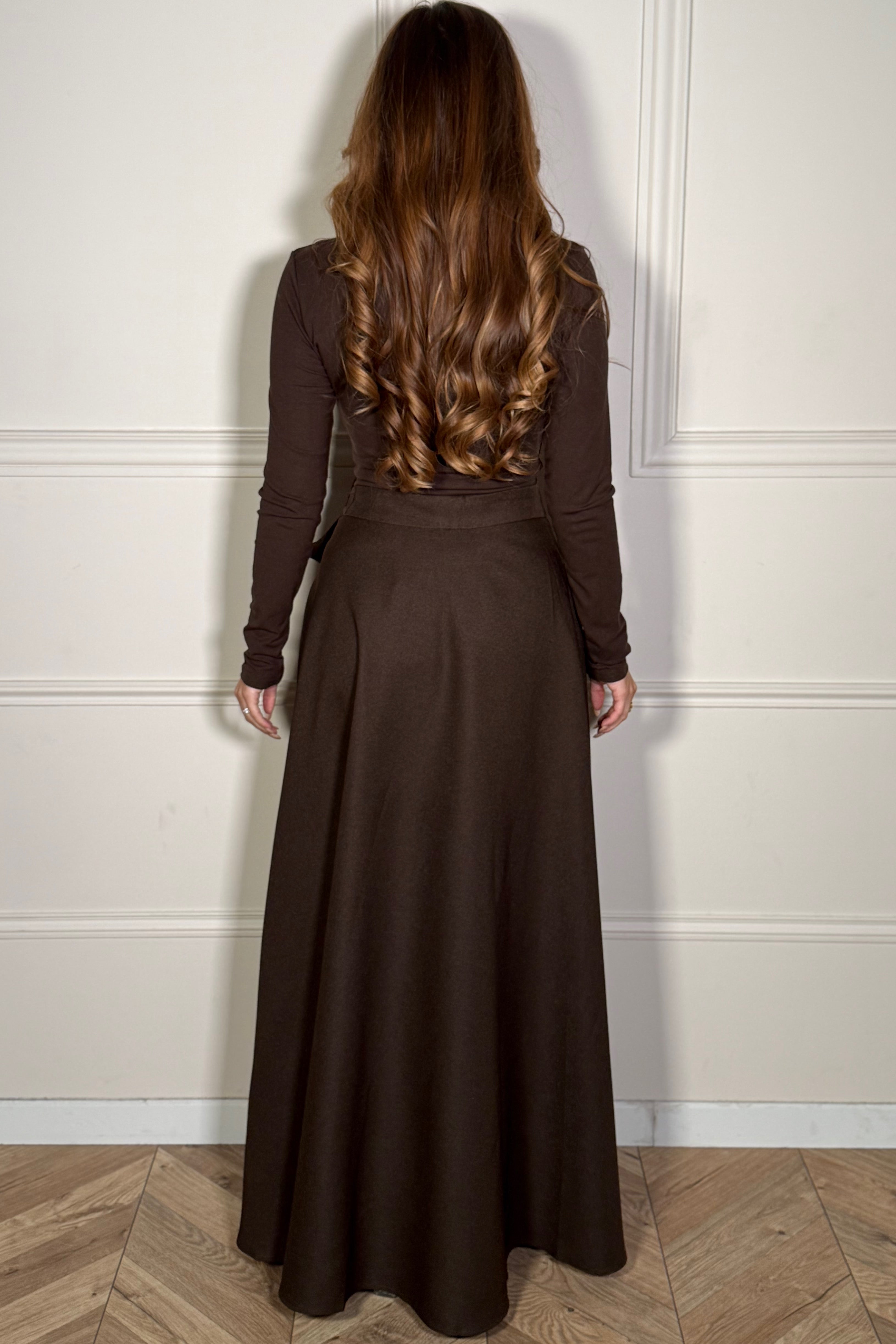 Jupe longue fluide - Vue portée complète