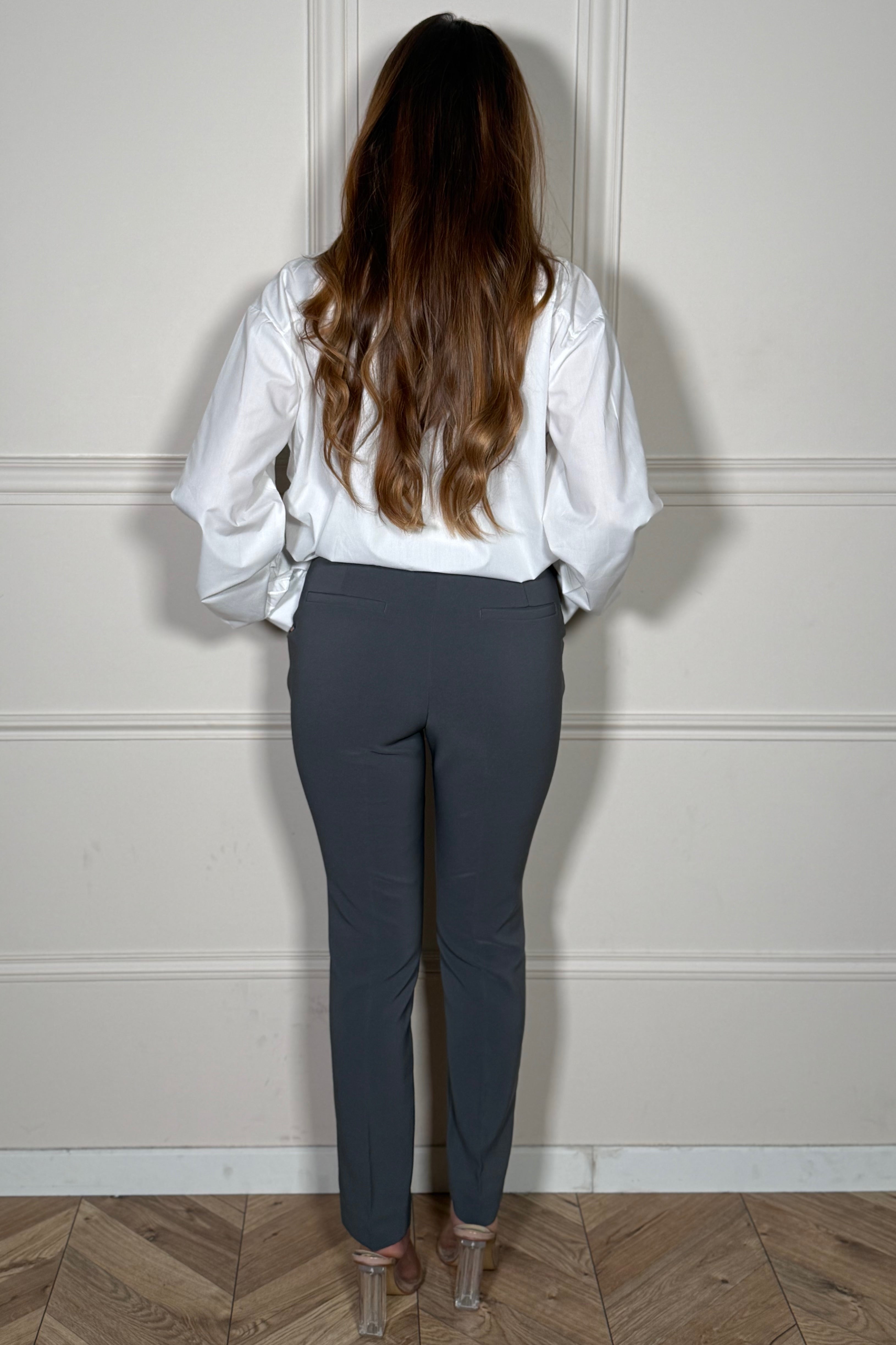 Pantalon à Pinces Coupe Cigarette Femme - Taille Haute Élégant