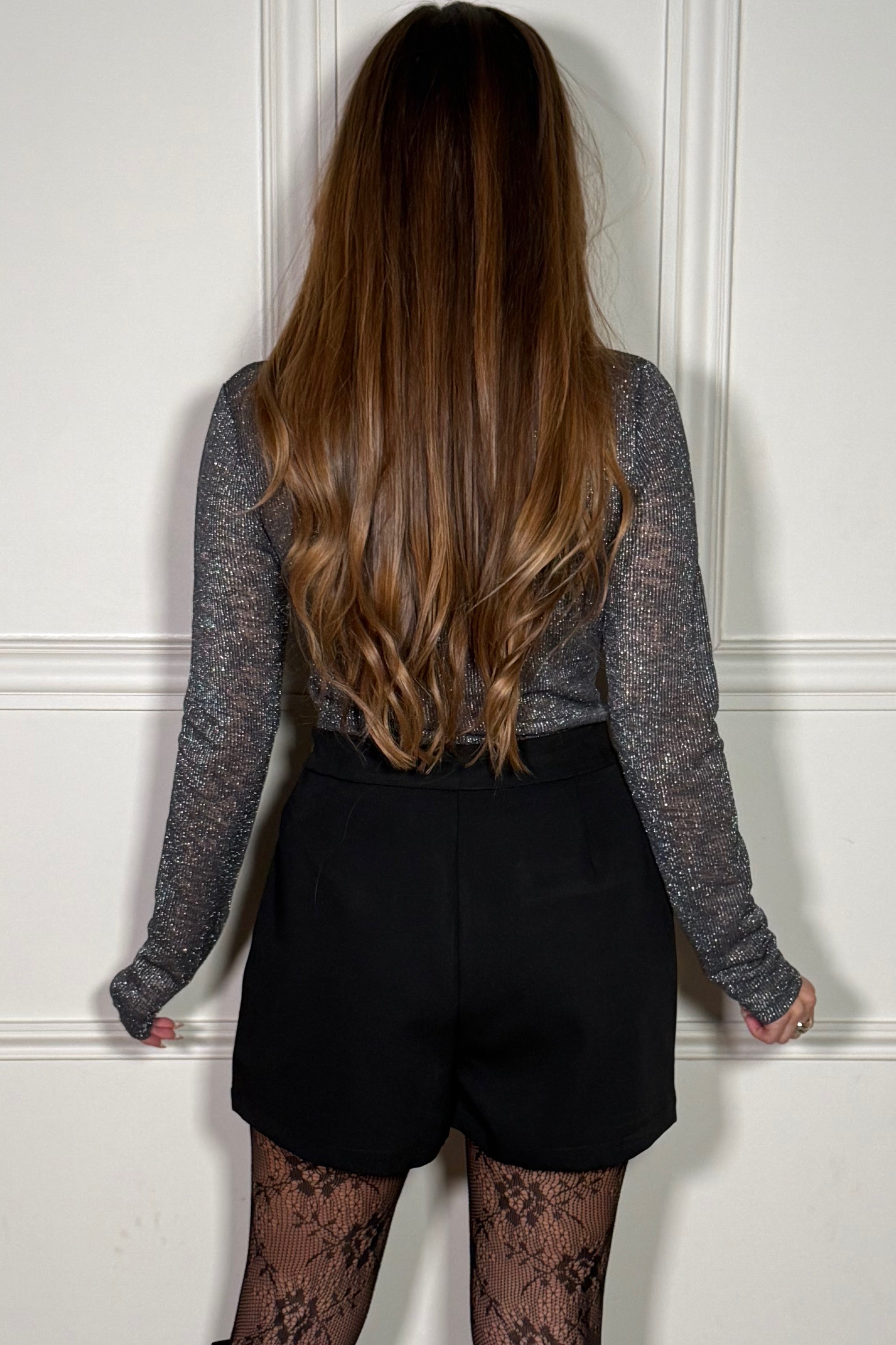 Top Lurex Brillant Col Montant - Élégance Festive Femme