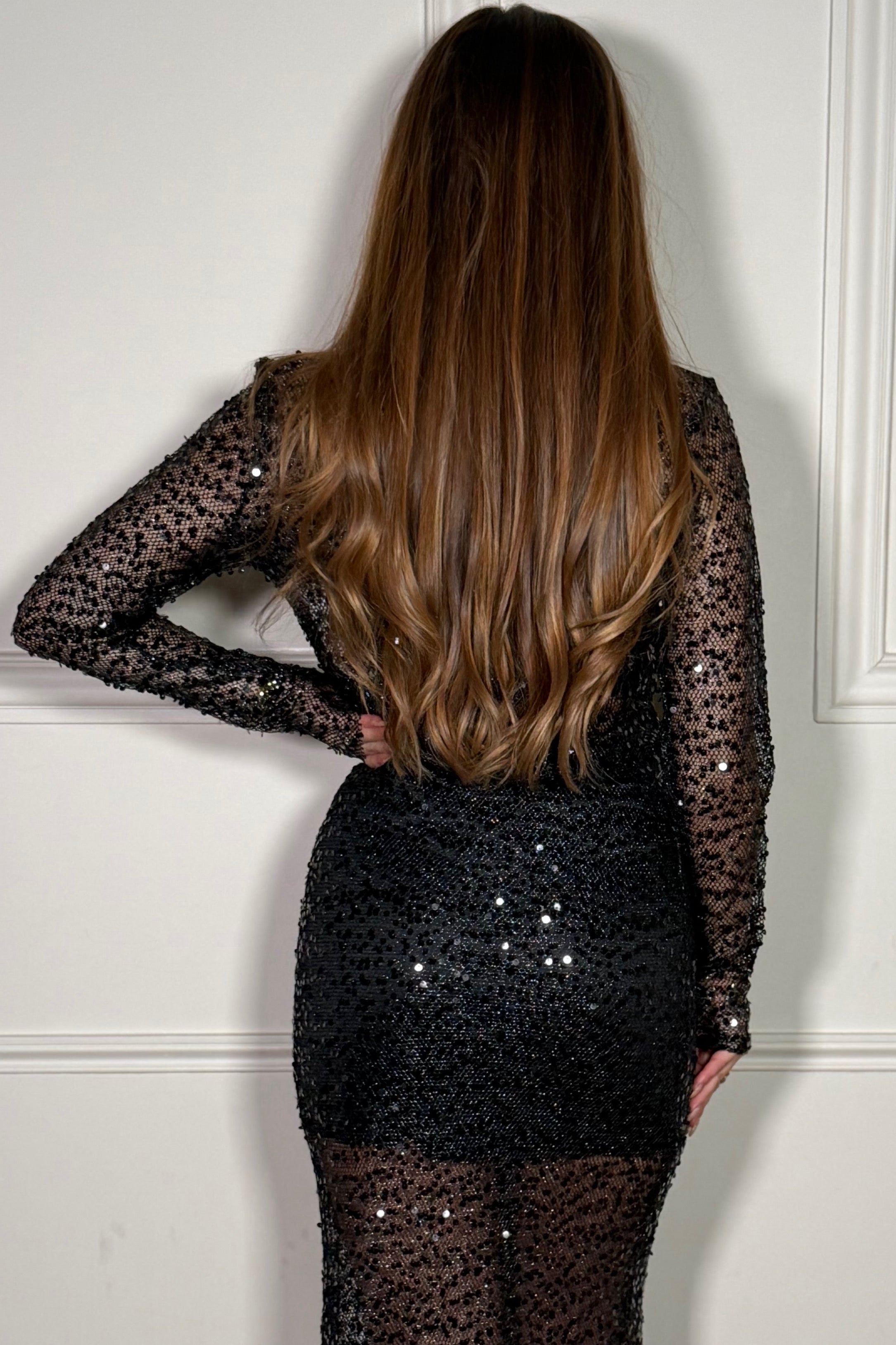 Top Col Montant à Sequins Femme - Haut Scintillant Élégant