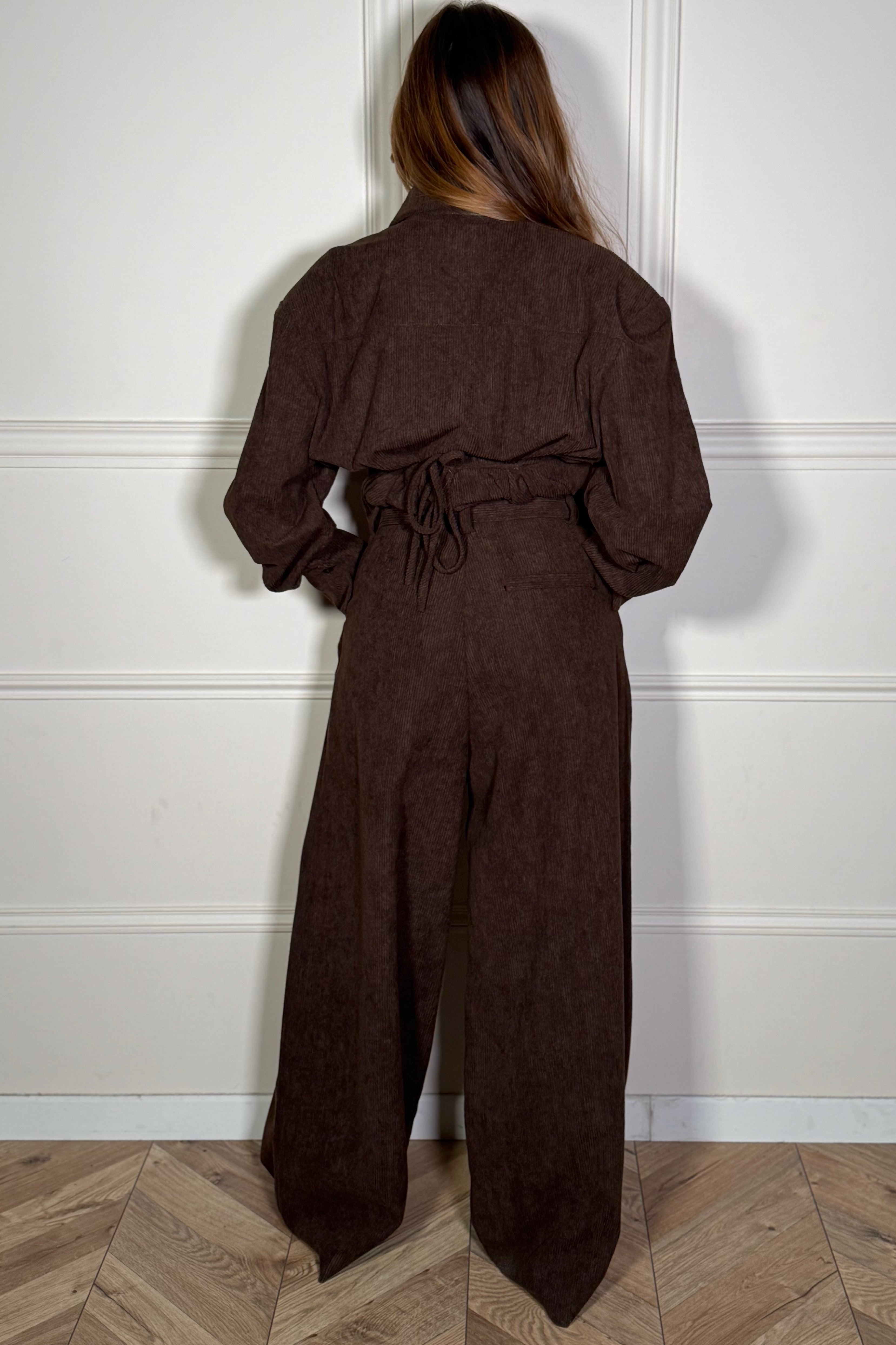 Pantalon Velours Côtelé Taille Haute - Confort Doux et Allure Chic