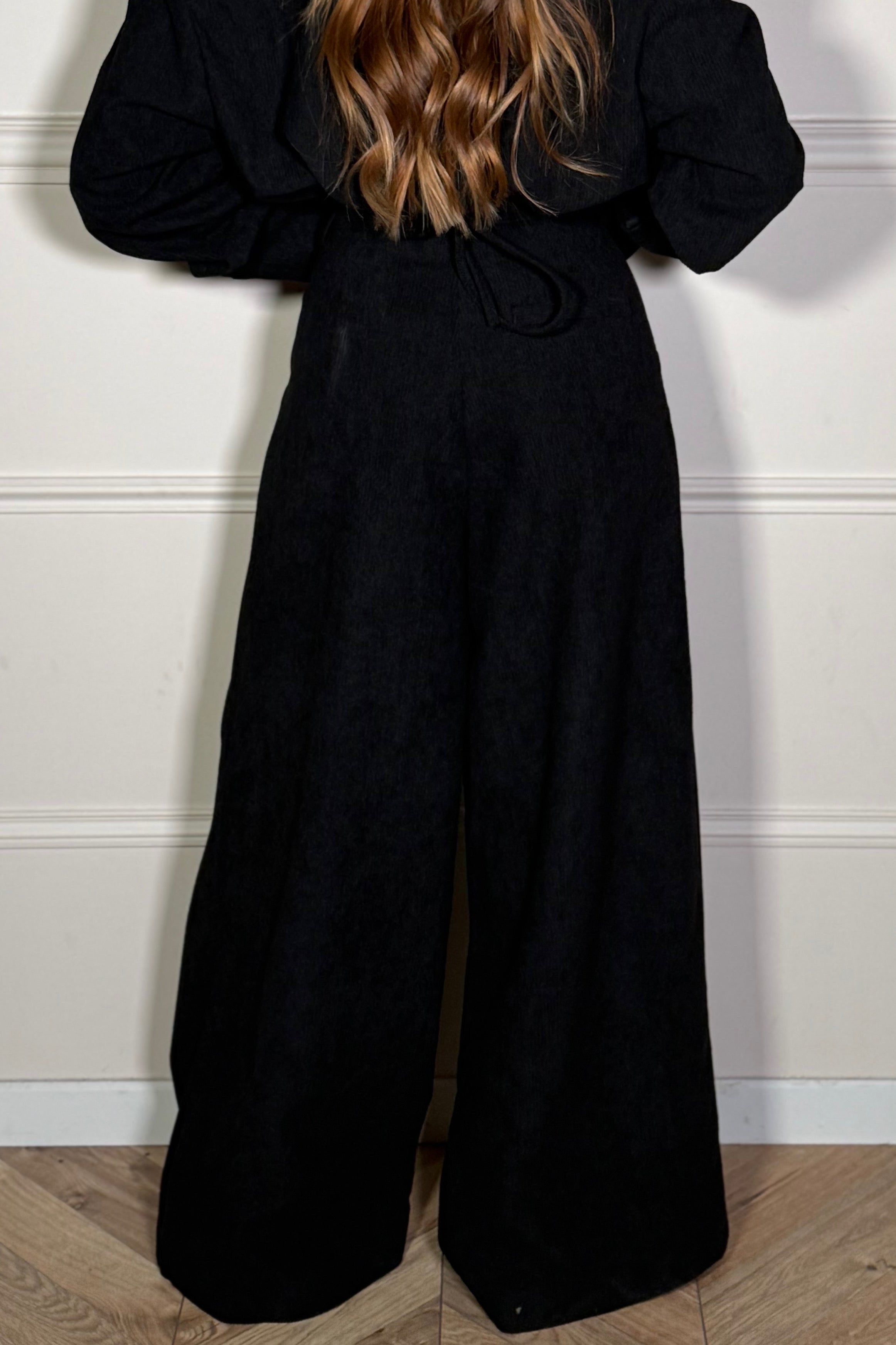 Vue de dos pantalon velours côtelé, coupe flatteuse