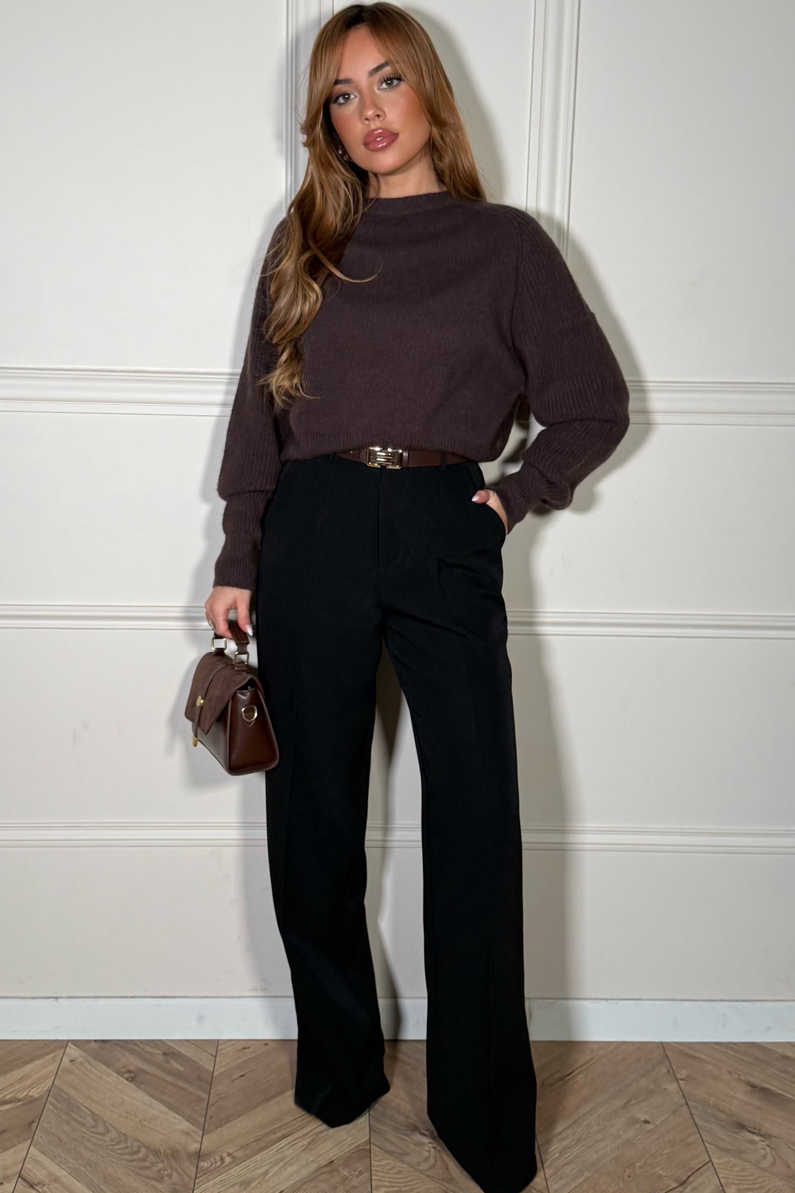 Pantalon à Pince Coupe Droite Femme