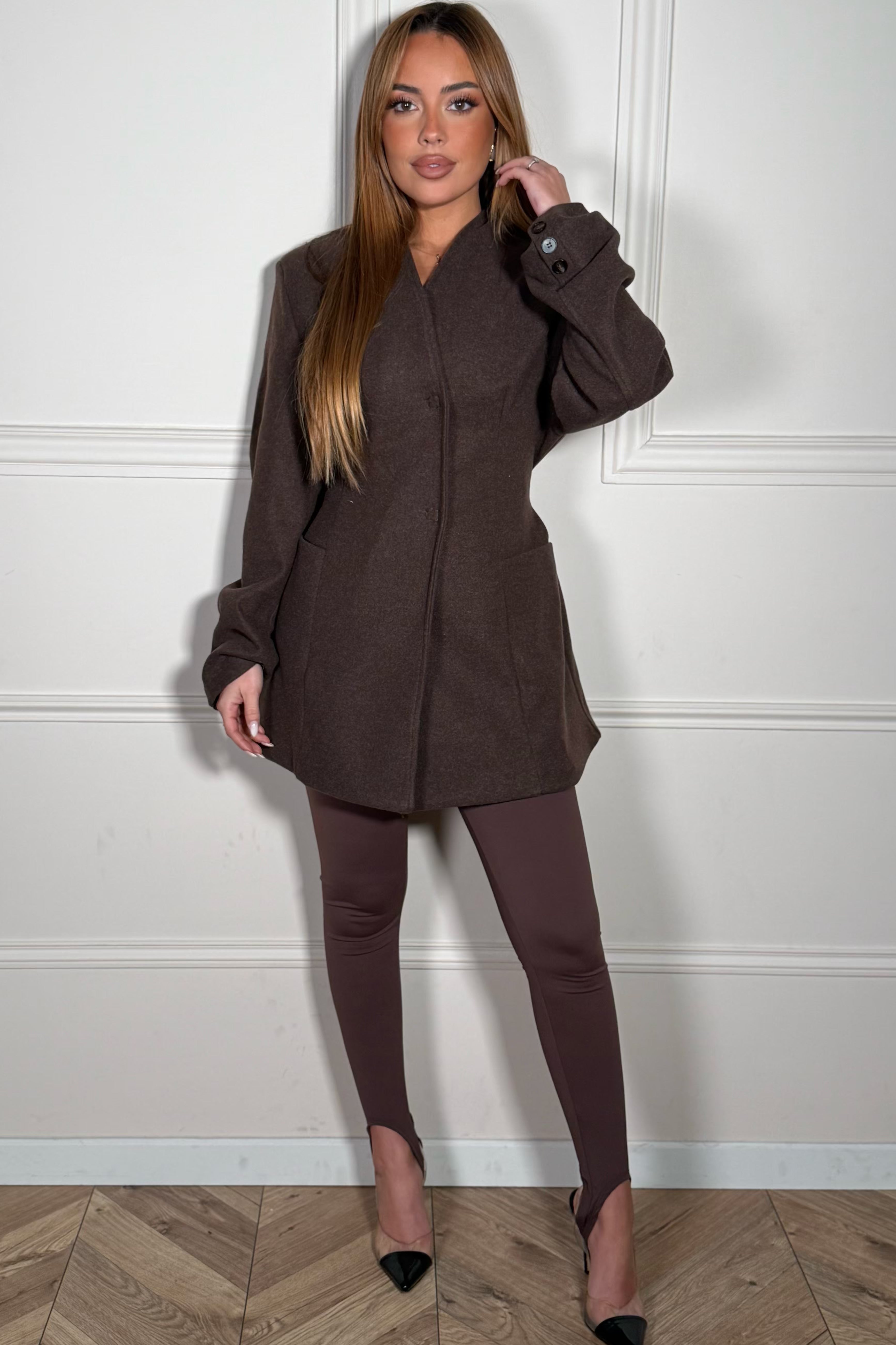 Blazer Croisé Ceinturé au Dos - Sophistication Moderne