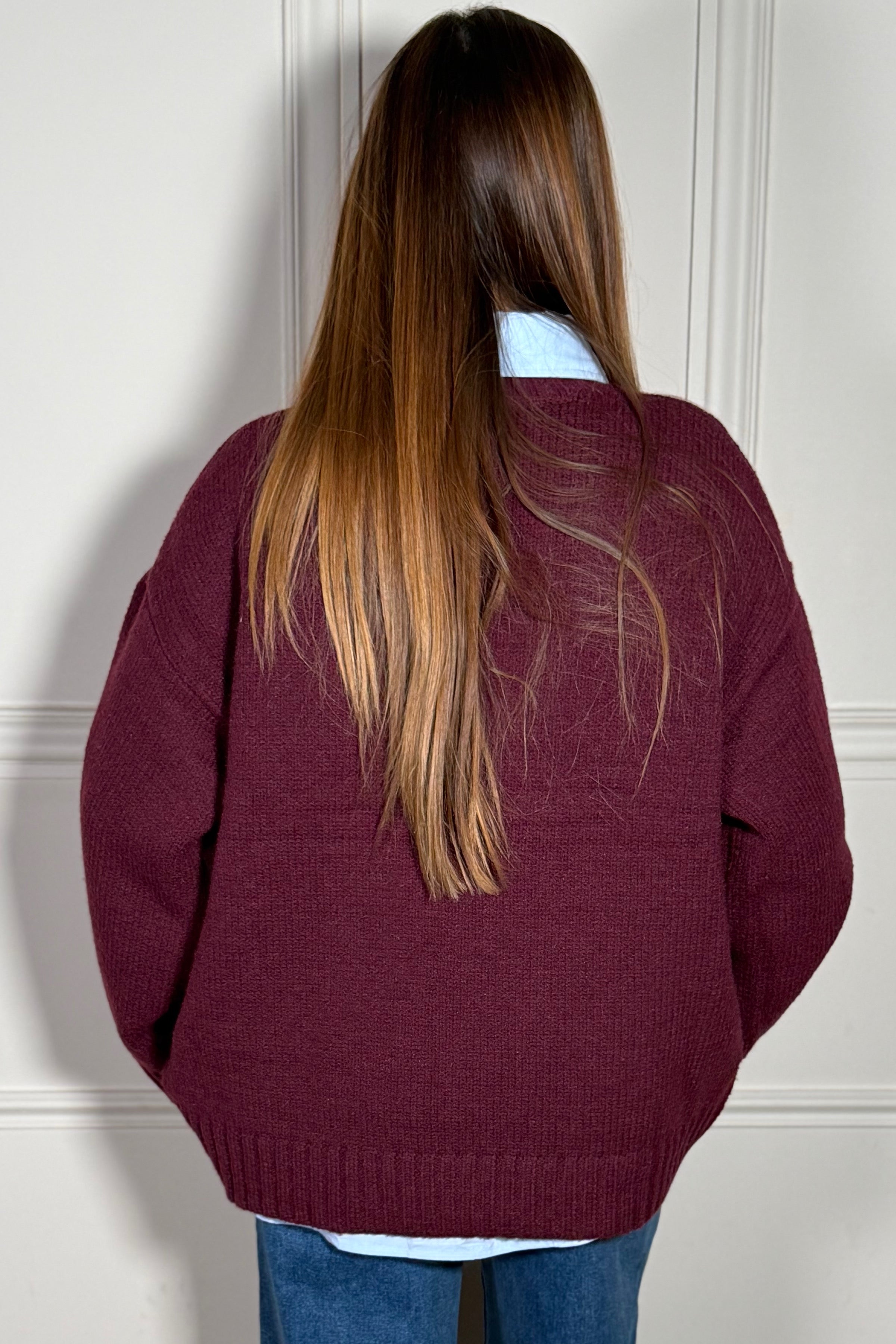 Pull Col Montant Manches Oversize Femme - Confort et Style Moderne