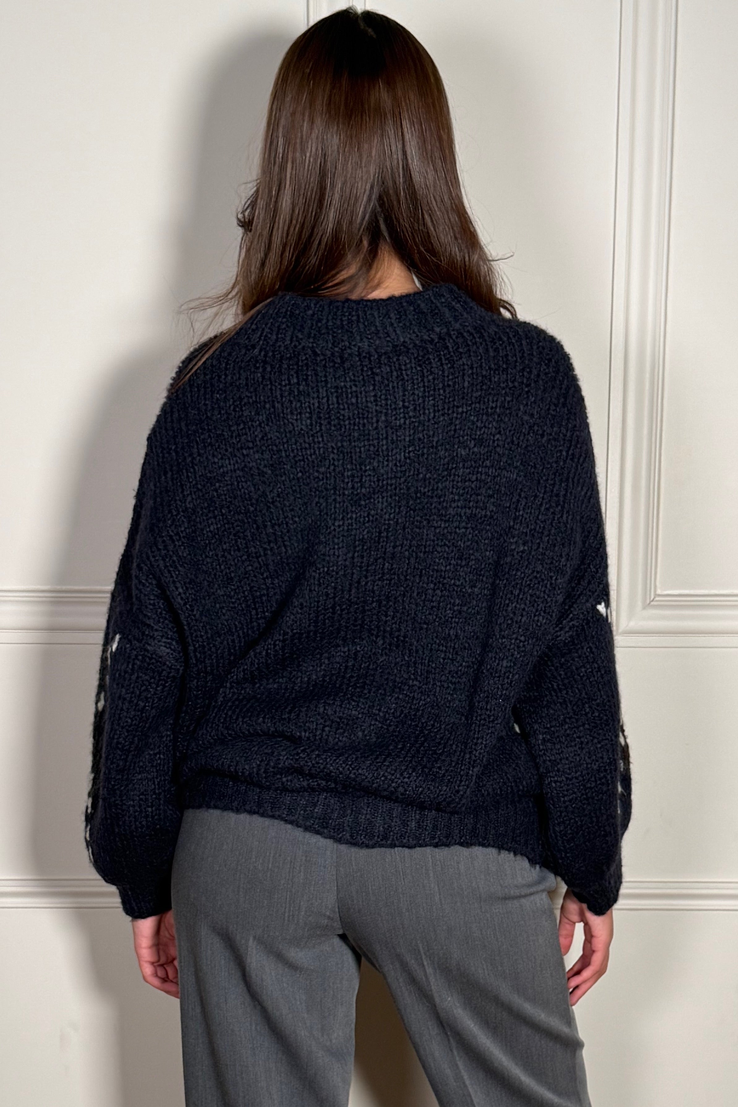 Pull Maille à Grands Carreaux Femme - Motif Graphique et Style Intemporel