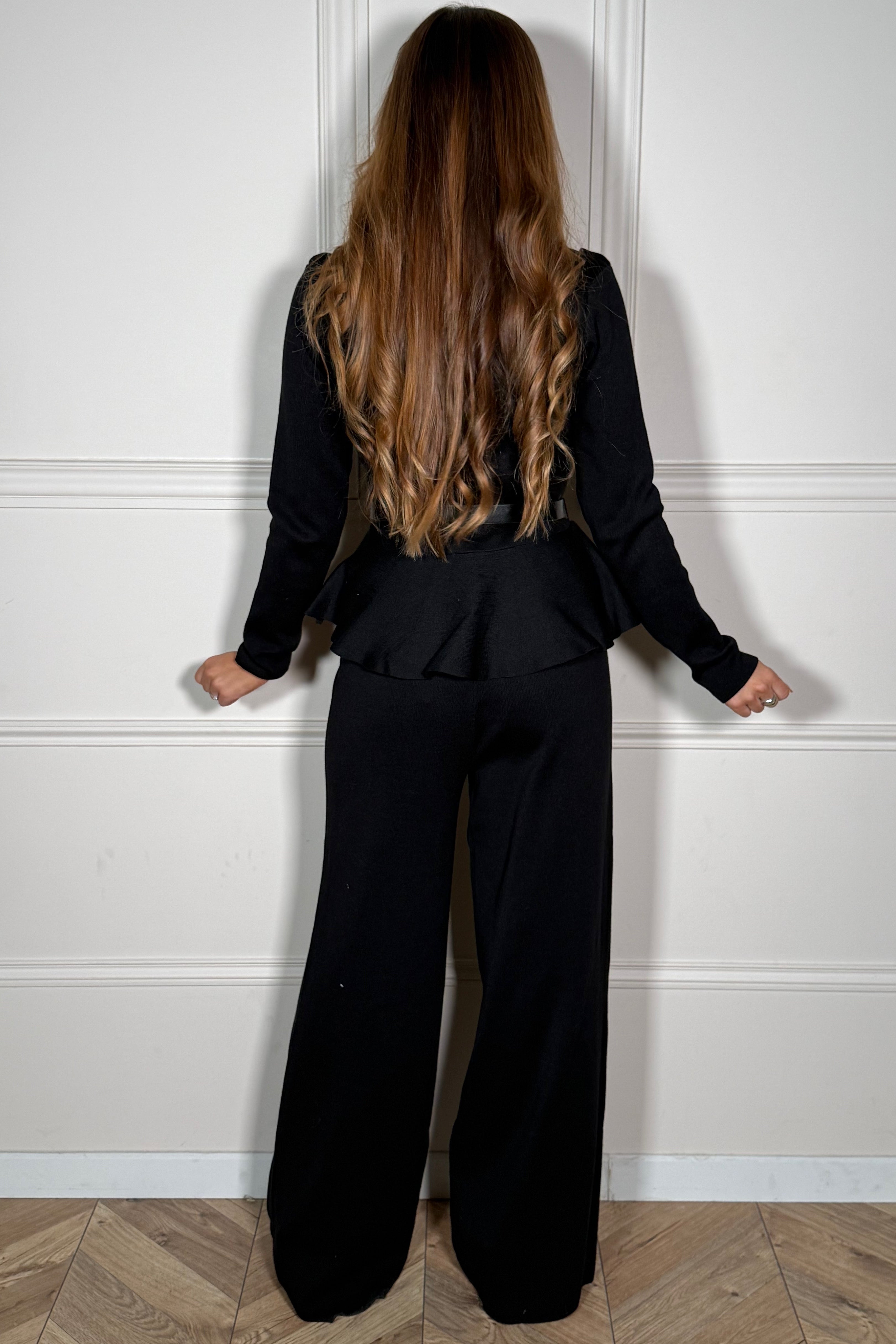 Ensemble Top Péplum Ceinturé et Pantalon - Coordonné Chic