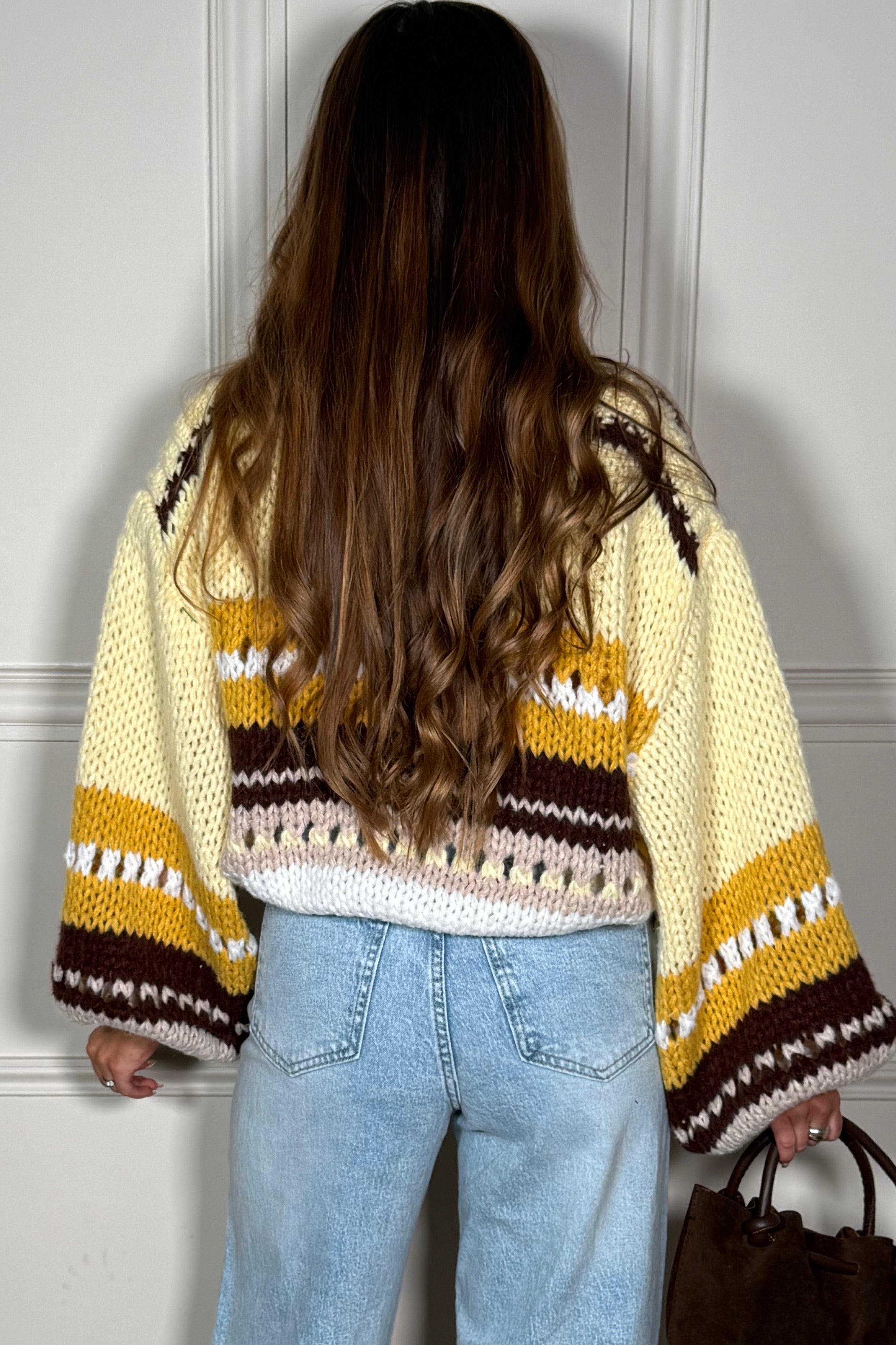 Pull Maille Boule Rayé - Texture 3D Cocooning