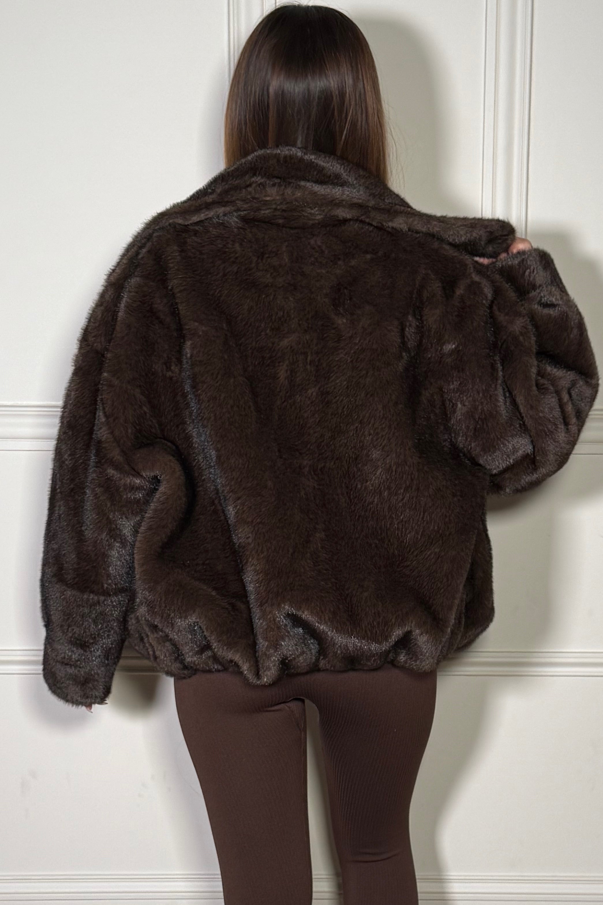 Bomber Capuche Fourrure Vegan Femme - Veste Aviateur Chaude