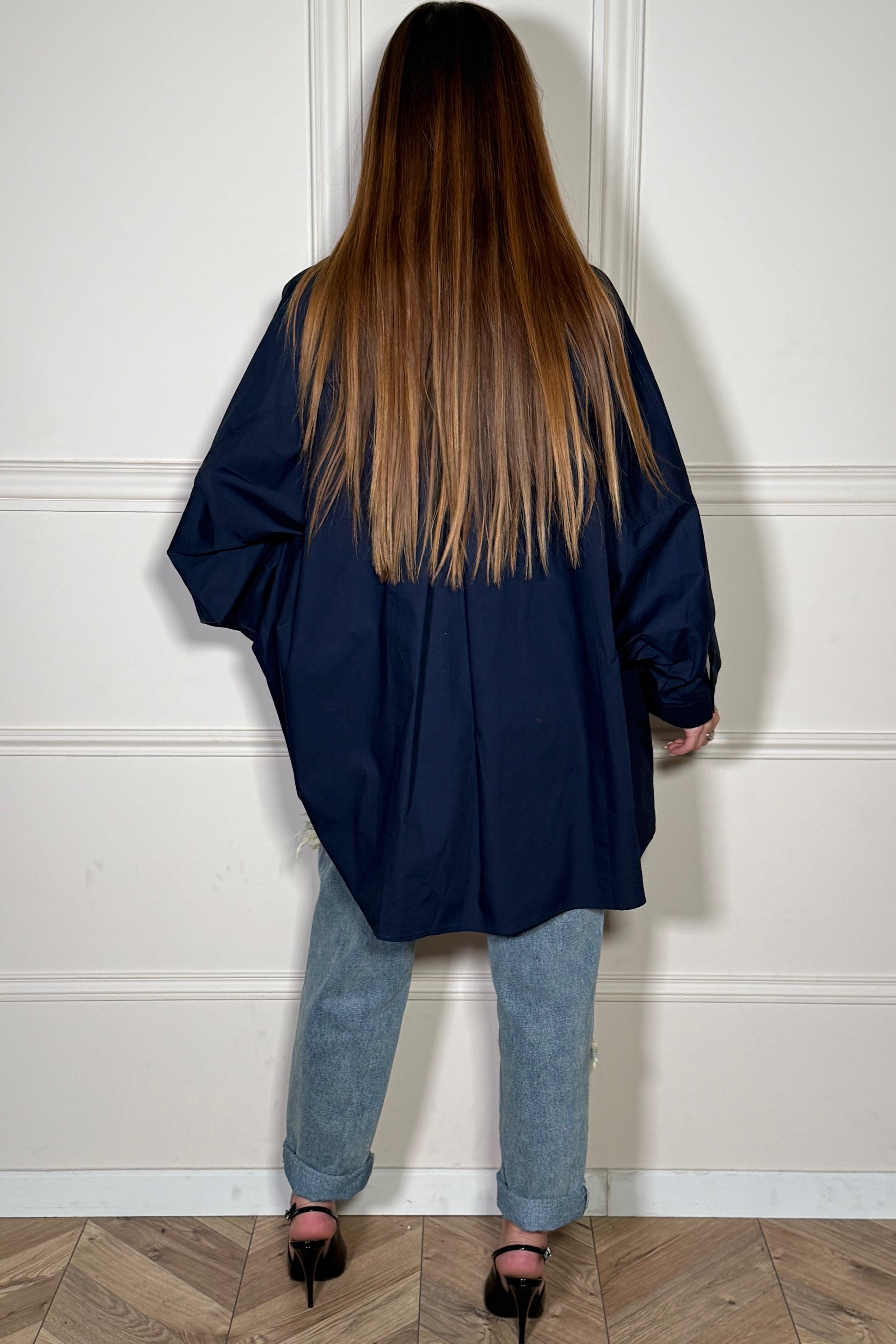 Chemise Oversize Manches Ballon Femme - Blouse Ample Coton