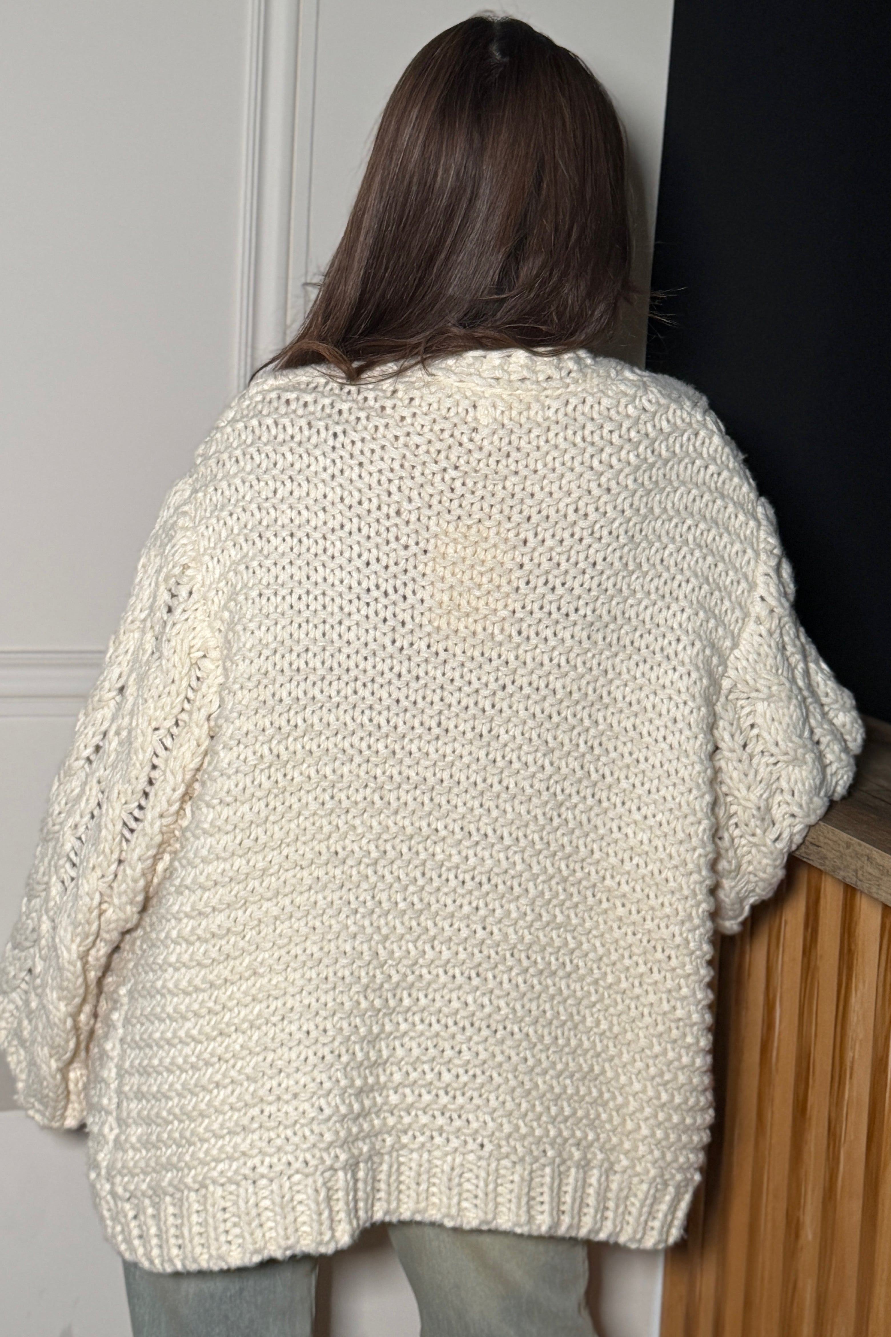 Gilet Grosse Maille Torsadé Femme - Confort Cocooning et Élégance