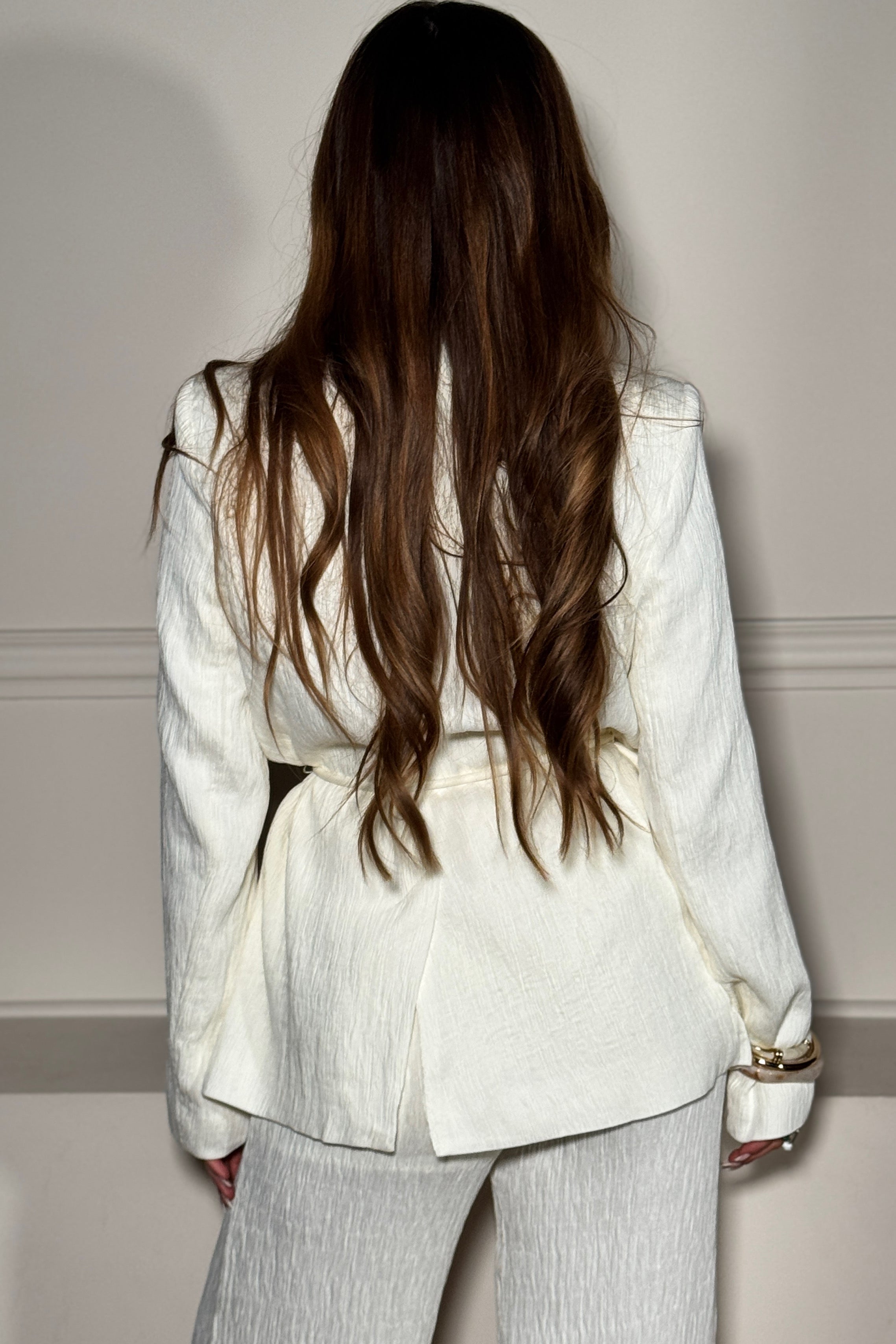 Blazer en crêpe avec cordons femme