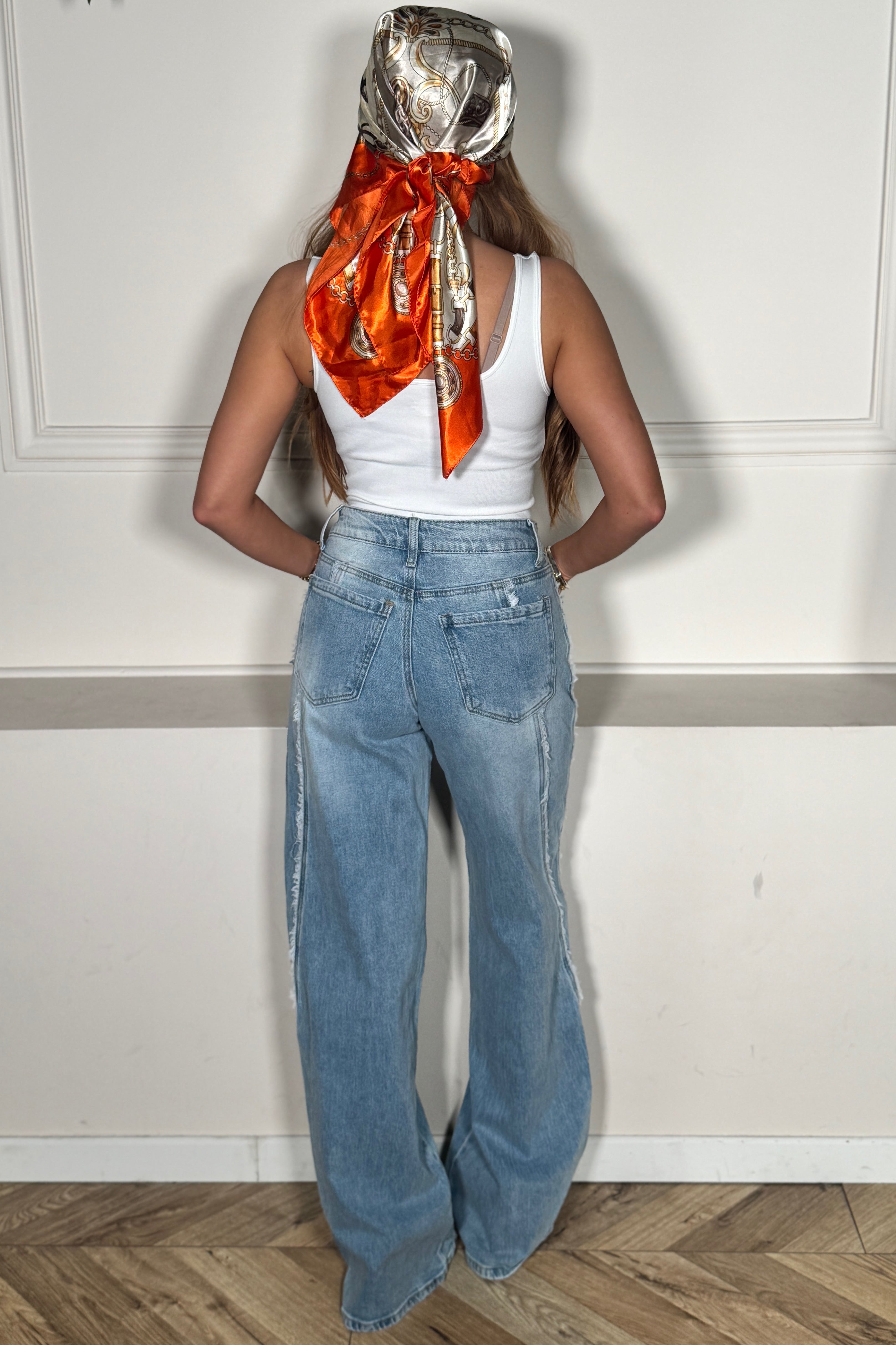 Jeans Surpiqûre Effilochée Femme - Style Décontracté Tendance