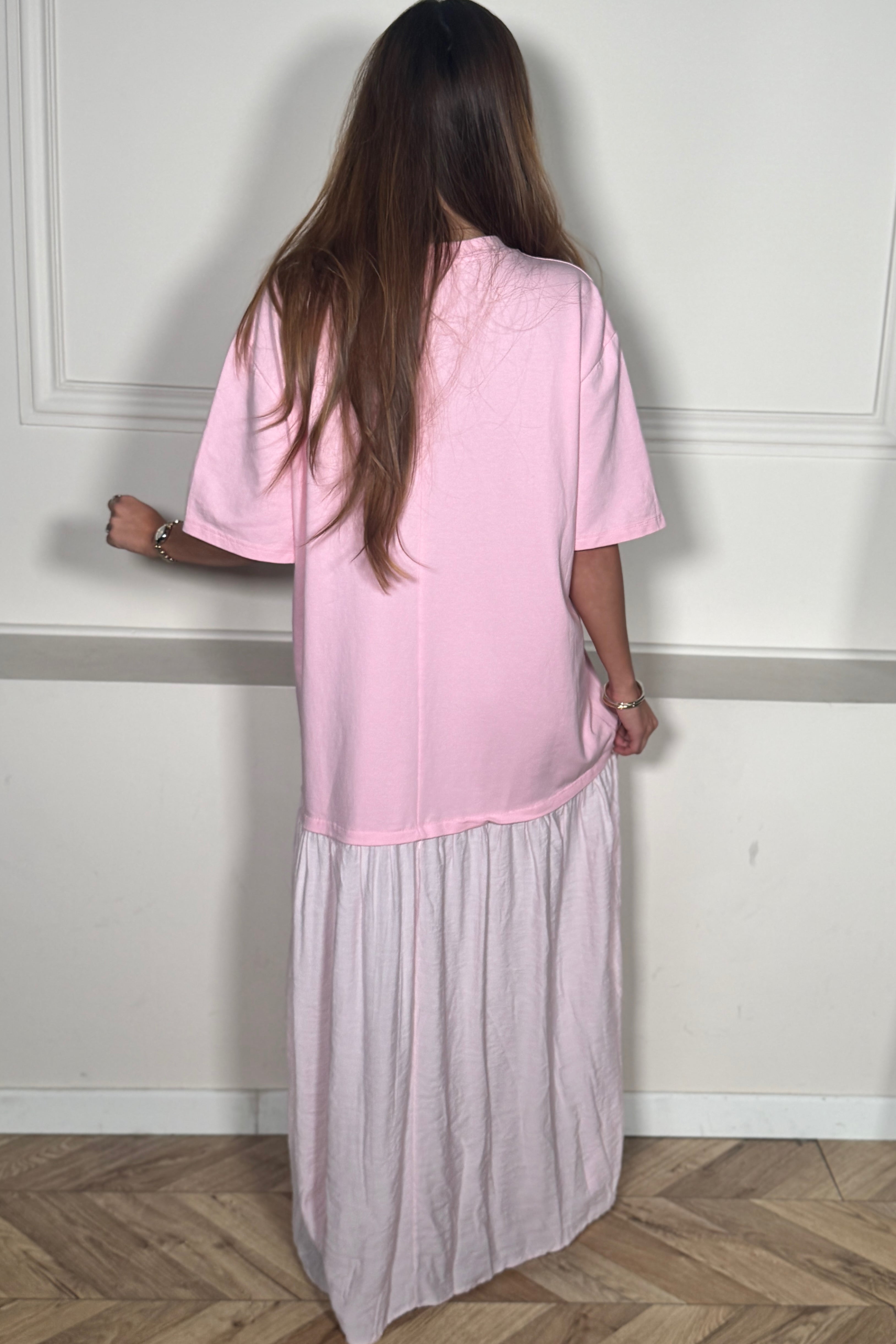 Robe Tee-Shirt Bi-Matière Femme - Style Casual Chic