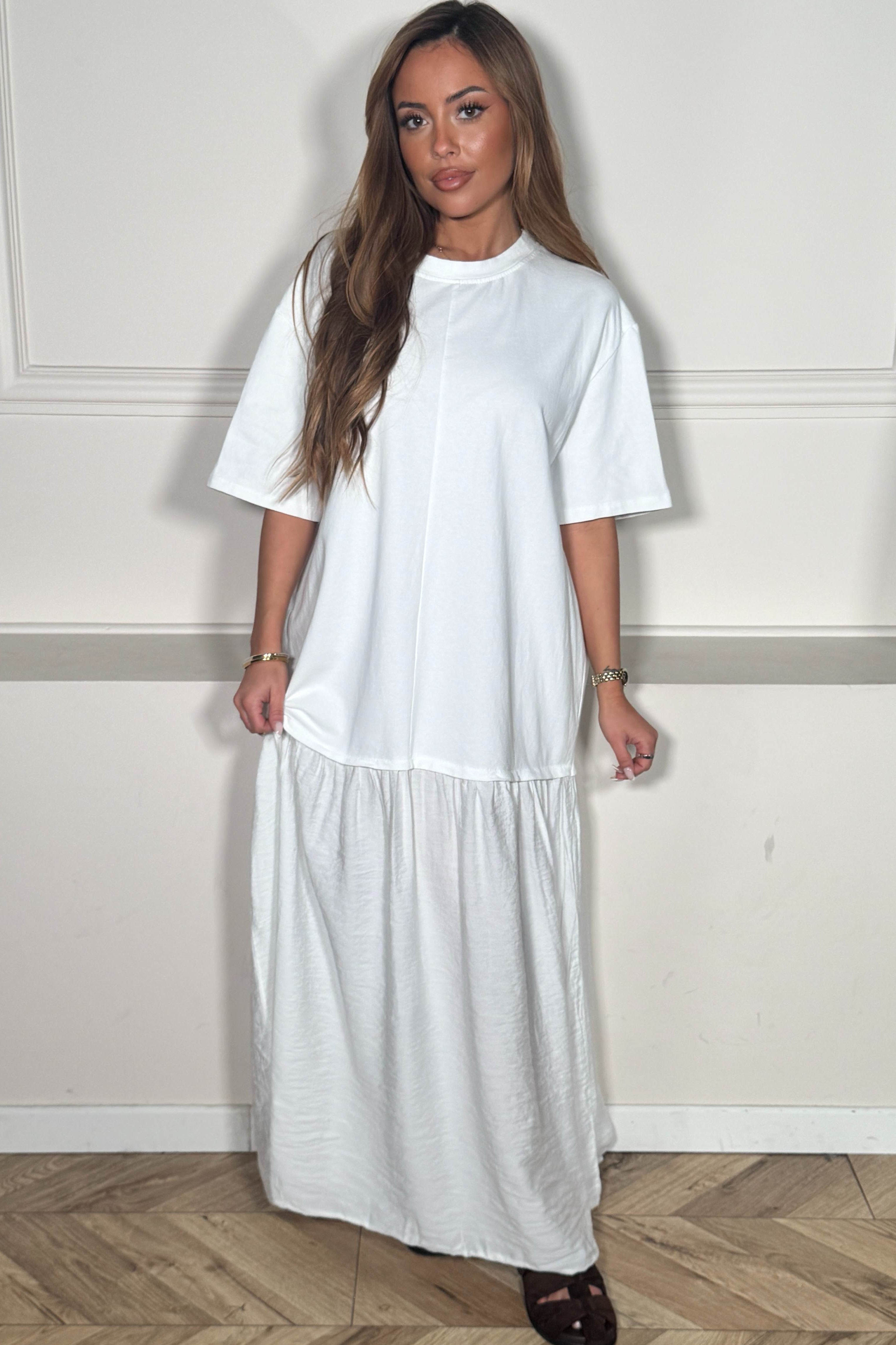 Robe Tee-Shirt Bi-Matière Femme - Style Casual Chic