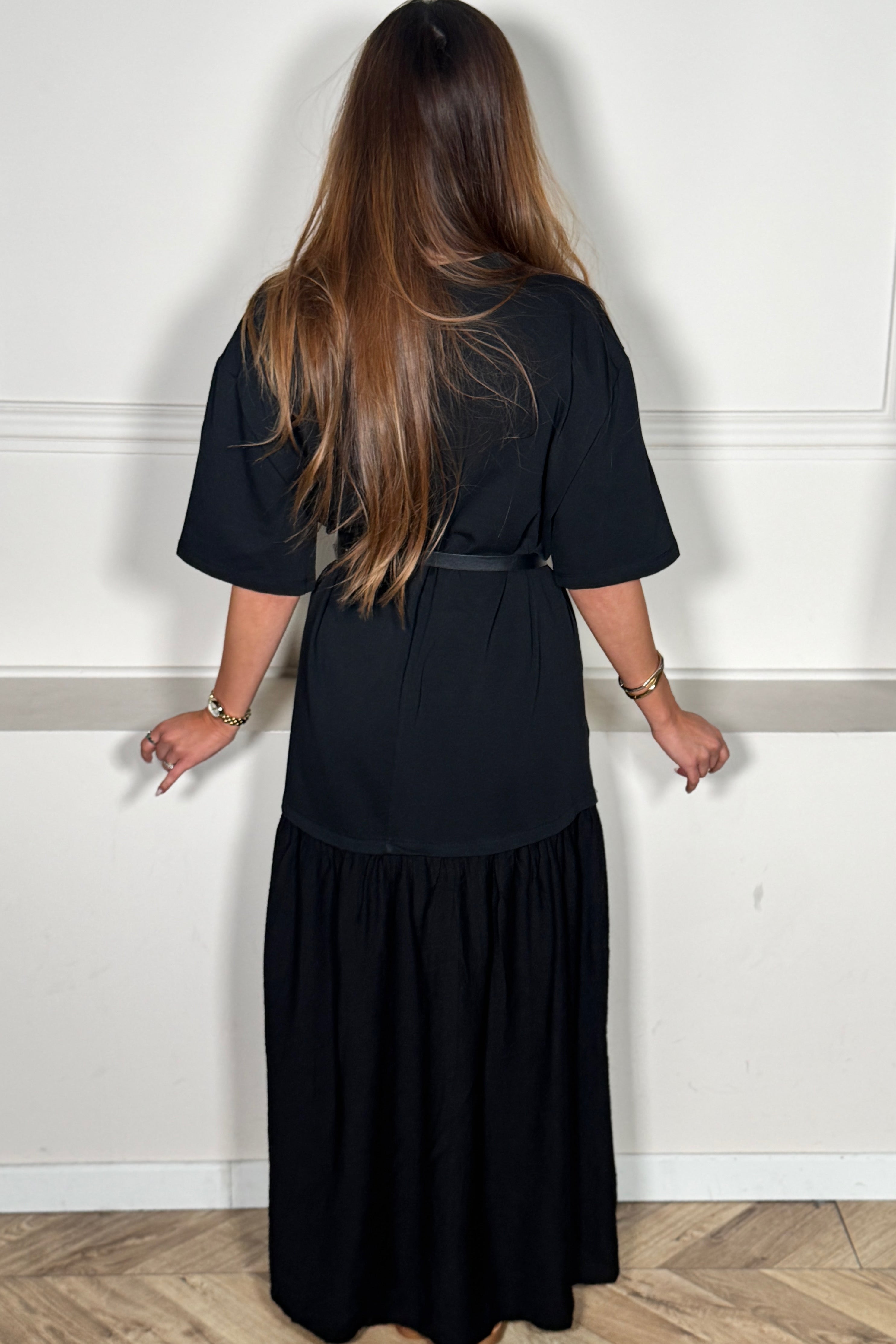 Robe Tee-Shirt Bi-Matière Femme - Style Casual Chic