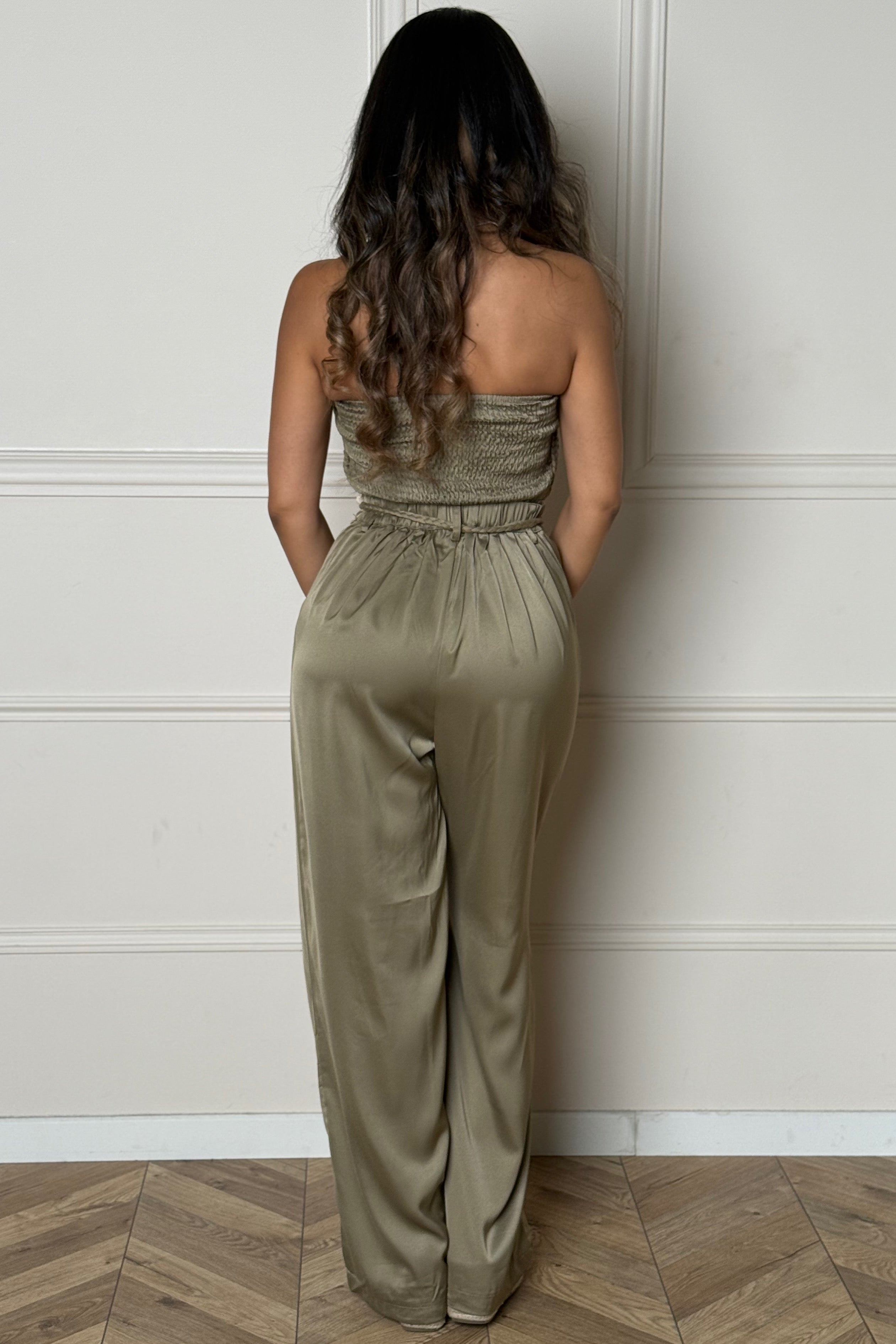 Ensemble Bustier Coquillage + Pantalon Satin Femme